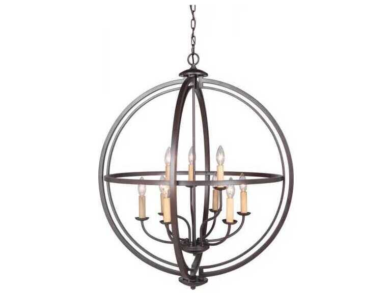 Craftmade Berkeley 9-Light Espresso Bronze Candelabra Globe Chandelier