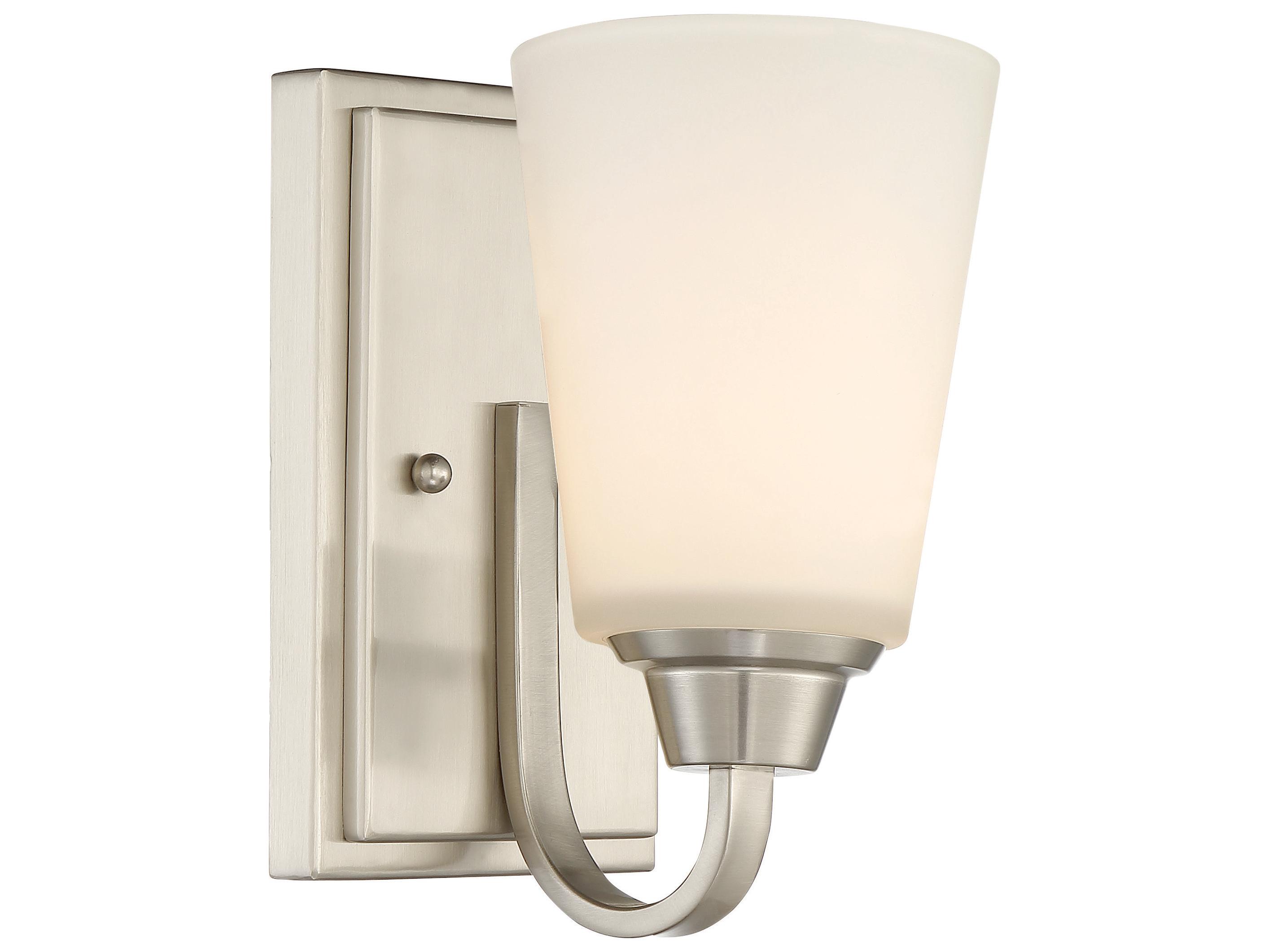 Craftmade Grace 1-Light Brushed Polished Nickel Glass Wall Sconce