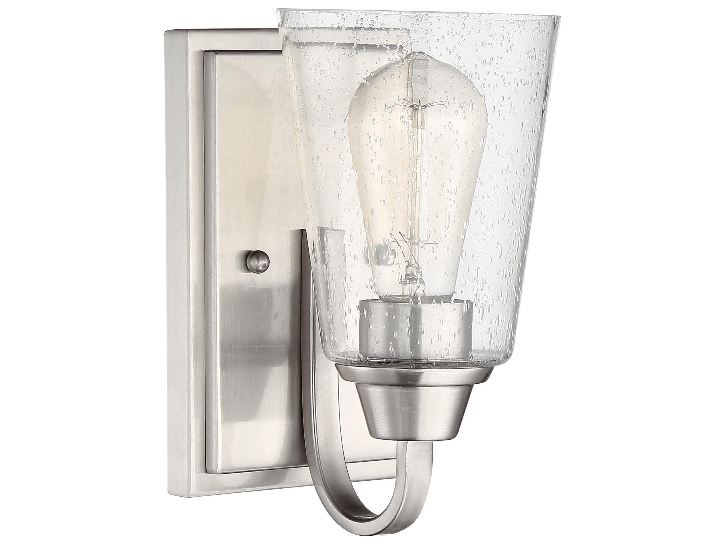 Craftmade Grace 1-Light Brushed Polished Nickel Glass Wall Sconce