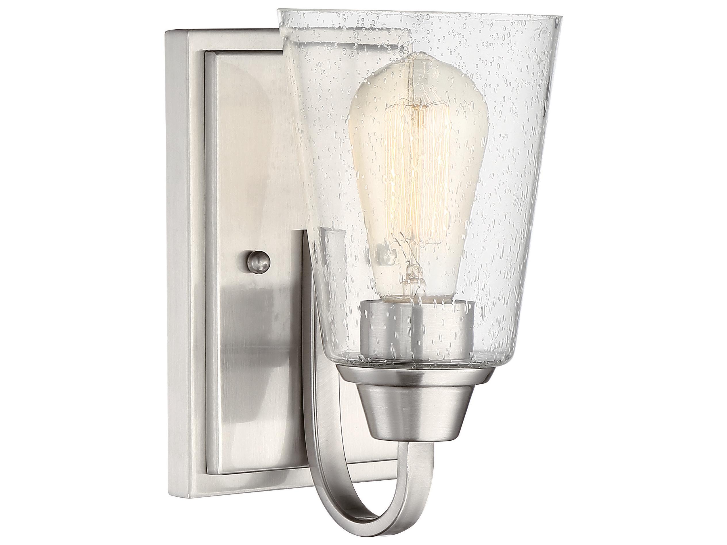 Craftmade Grace 1-Light Brushed Polished Nickel Glass Wall Sconce