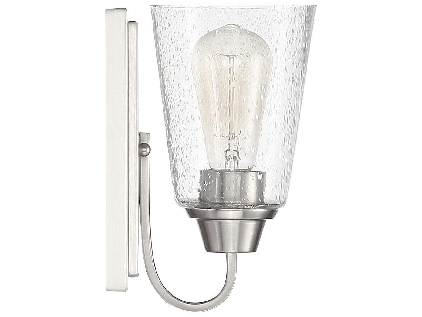 Craftmade Grace 1-Light Brushed Polished Nickel Glass Wall Sconce