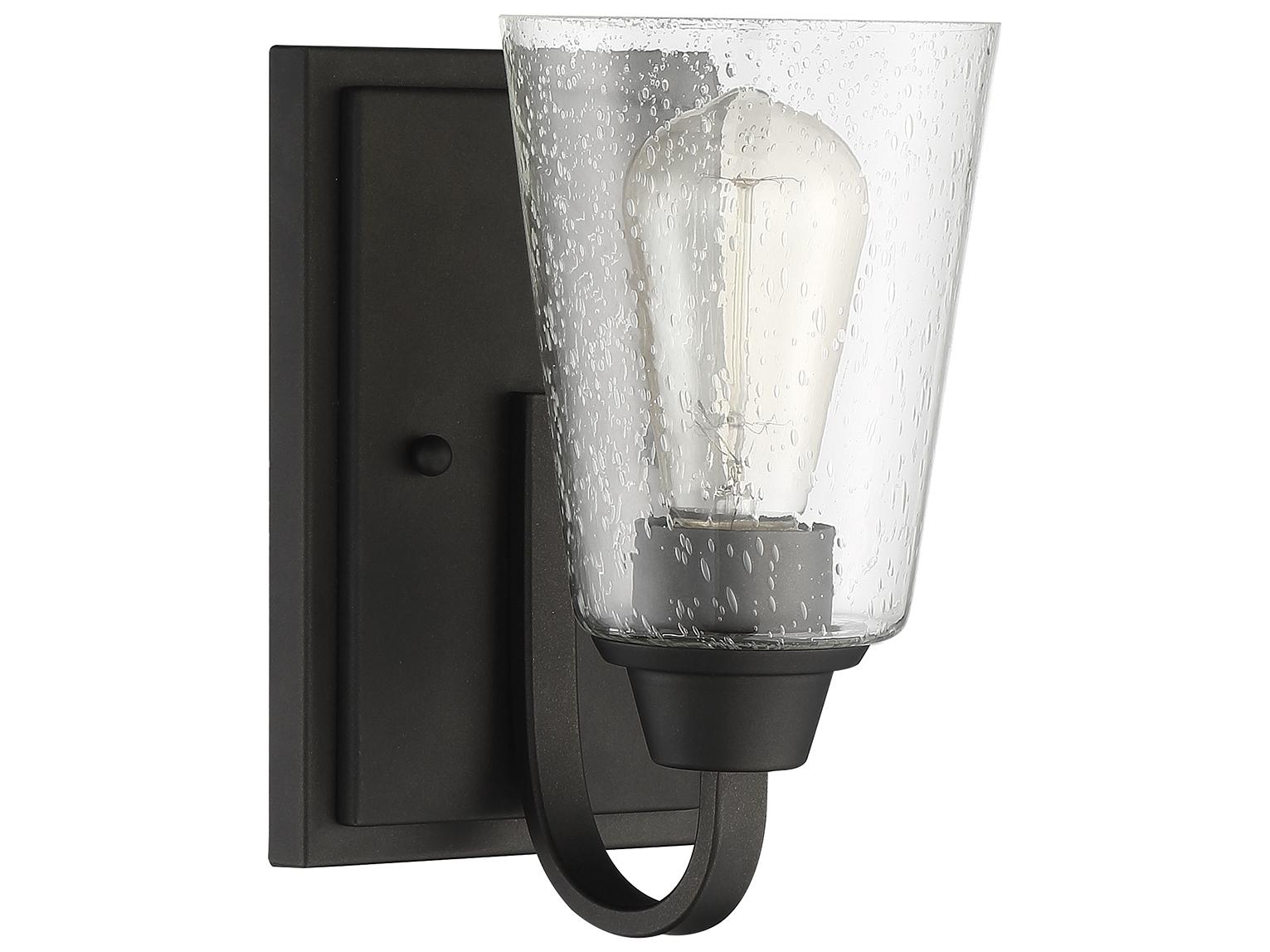 Craftmade Grace 1-Light Espresso Black Glass Wall Sconce
