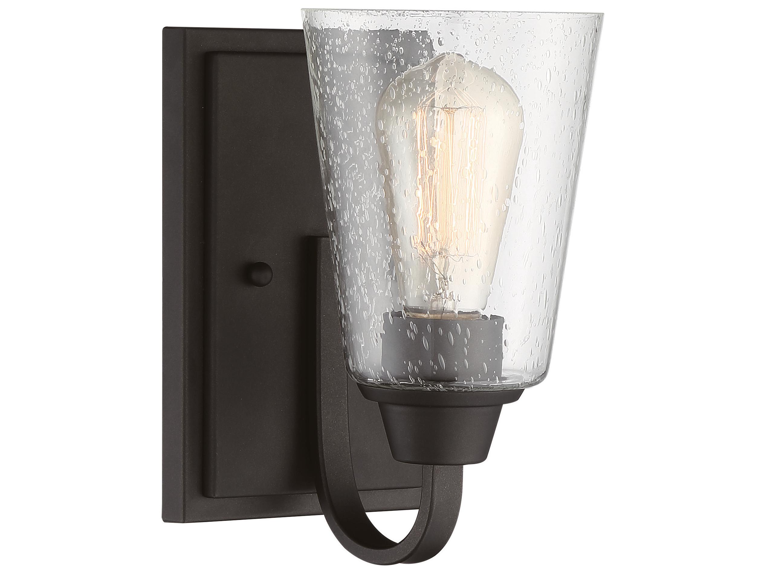 Craftmade Grace 1-Light Espresso Black Glass Wall Sconce