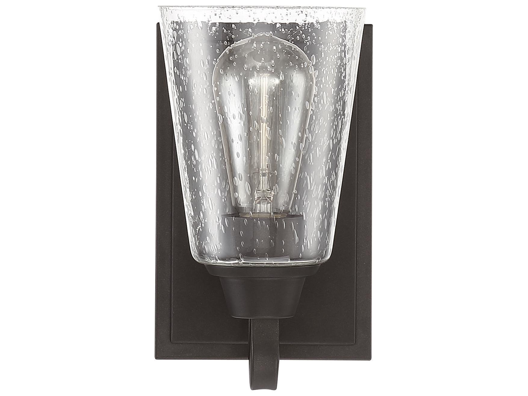 Craftmade Grace 1-Light Espresso Black Glass Wall Sconce