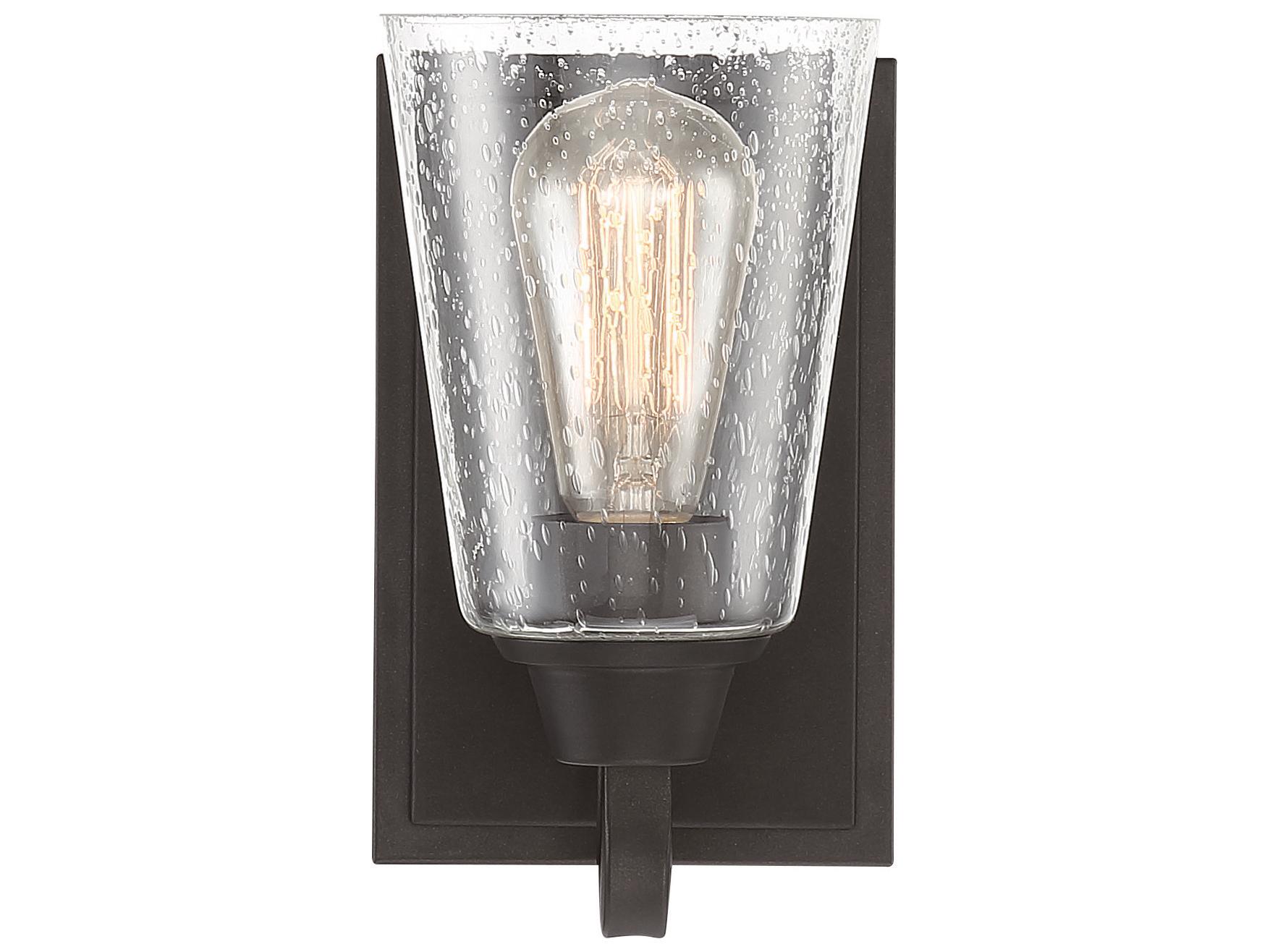 Craftmade Grace 1-Light Espresso Black Glass Wall Sconce