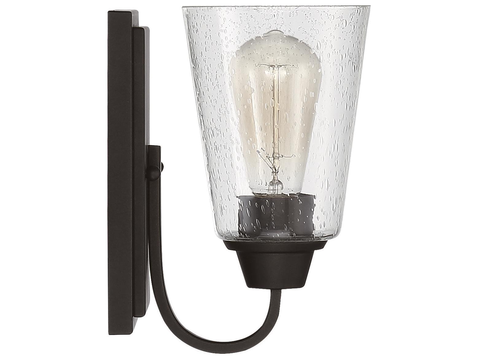 Craftmade Grace 1-Light Espresso Black Glass Wall Sconce
