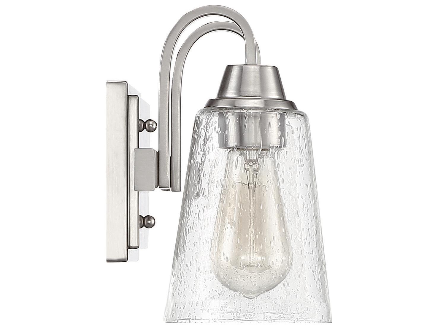 Craftmade Grace 2-Light Brushed Polished Nickel Glass Vanity Light