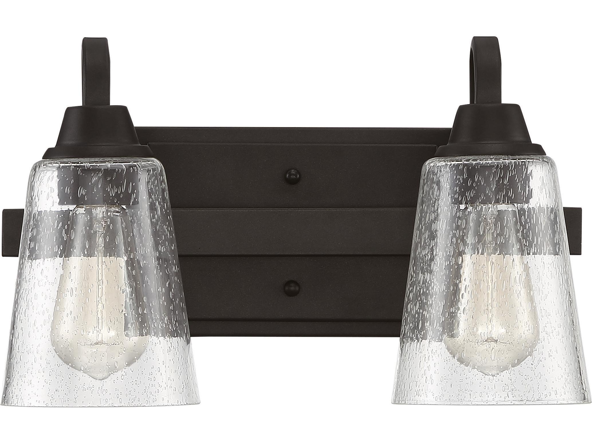 Craftmade Grace 2-Light Espresso Bronze Glass Vanity Light