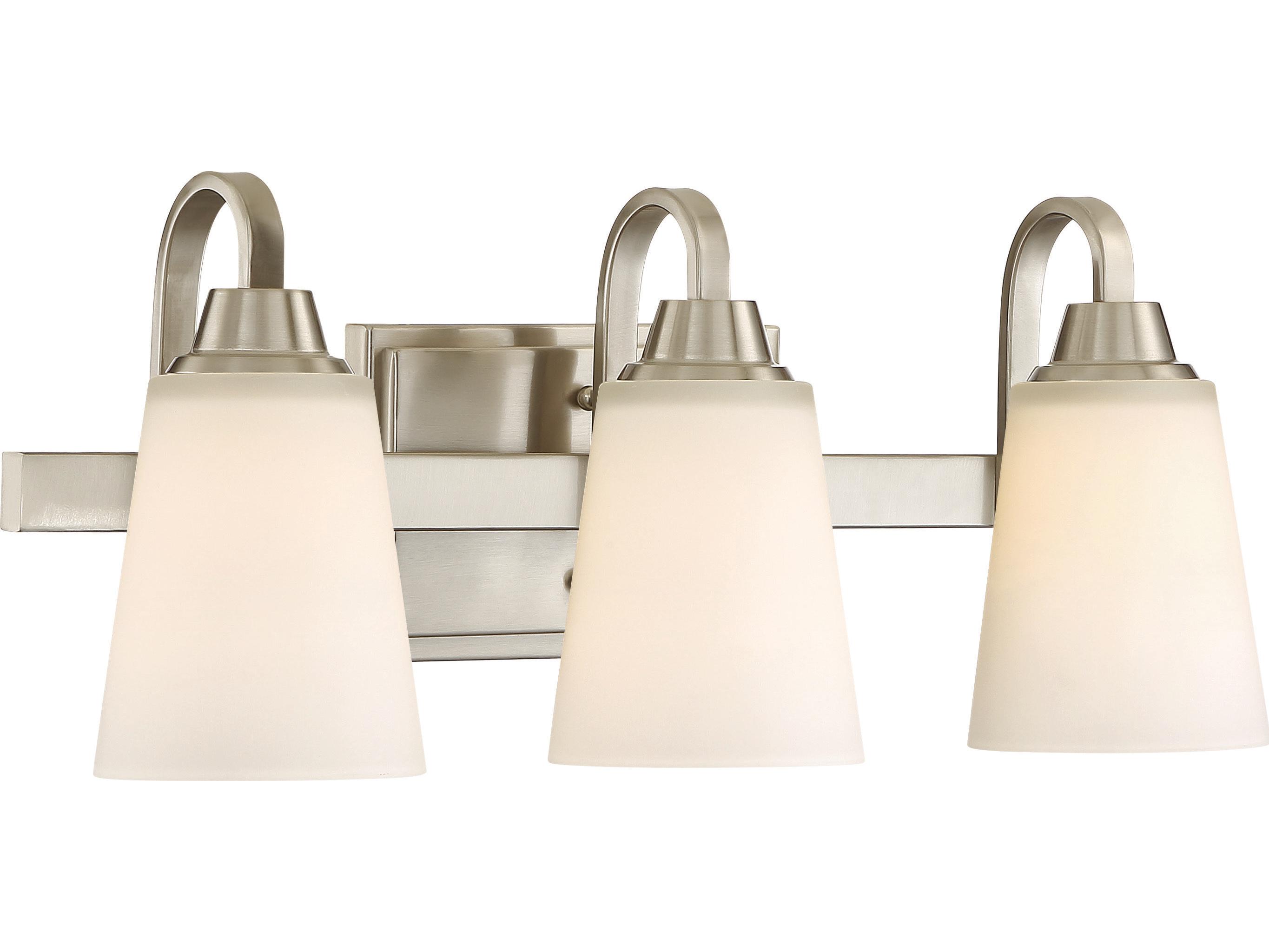 Craftmade Grace 3-Light Brushed Polished Nickel Glass Vanity Light