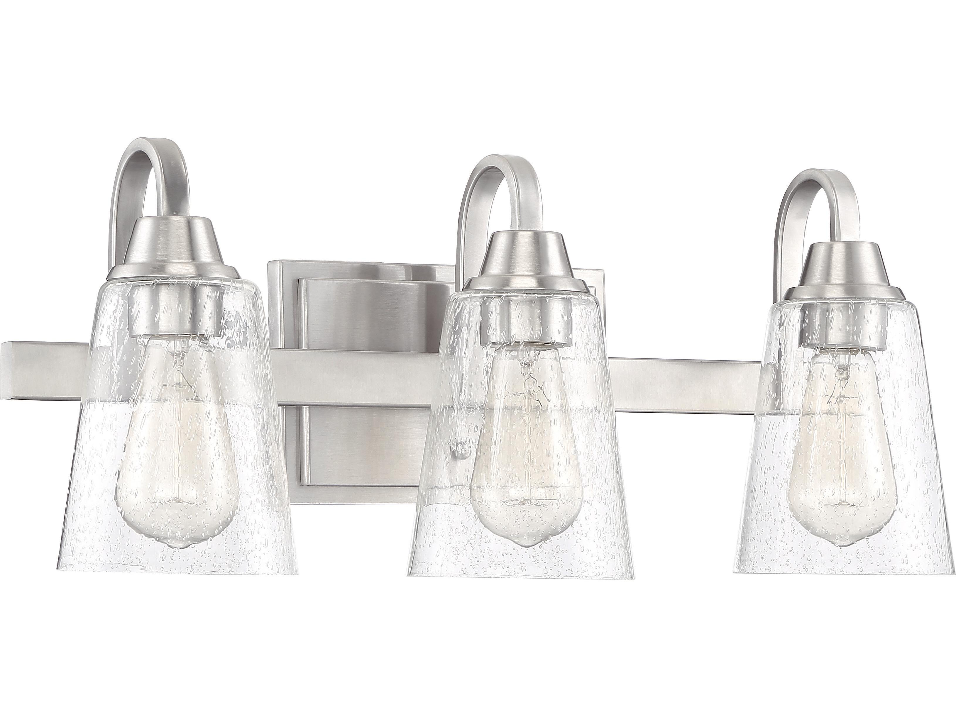 Craftmade Grace 3-Light Brushed Polished Nickel Glass Vanity Light