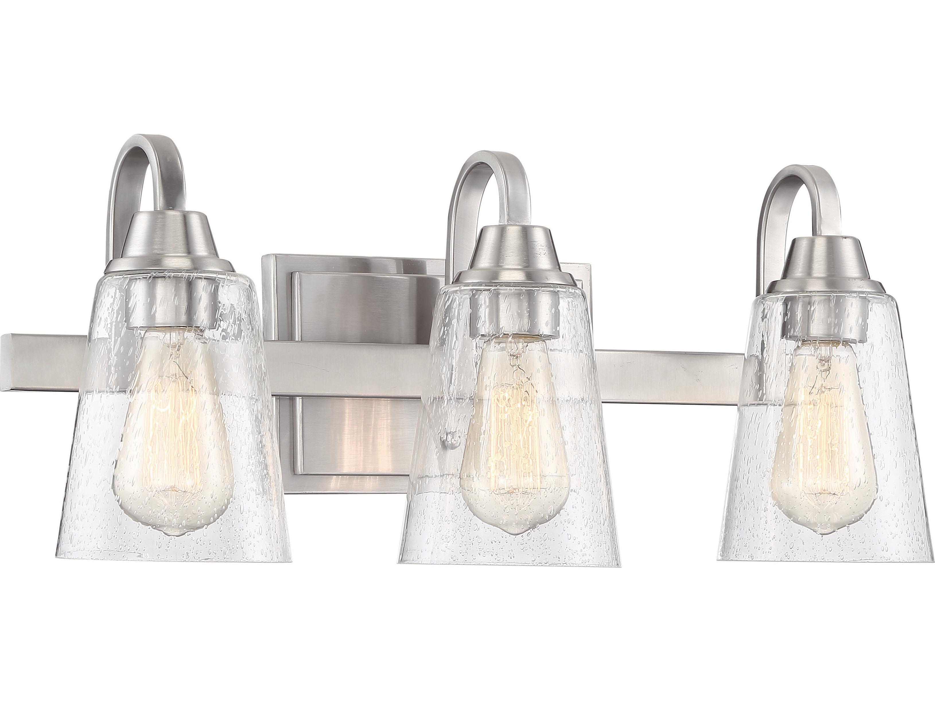 Craftmade Grace 3-Light Brushed Polished Nickel Glass Vanity Light