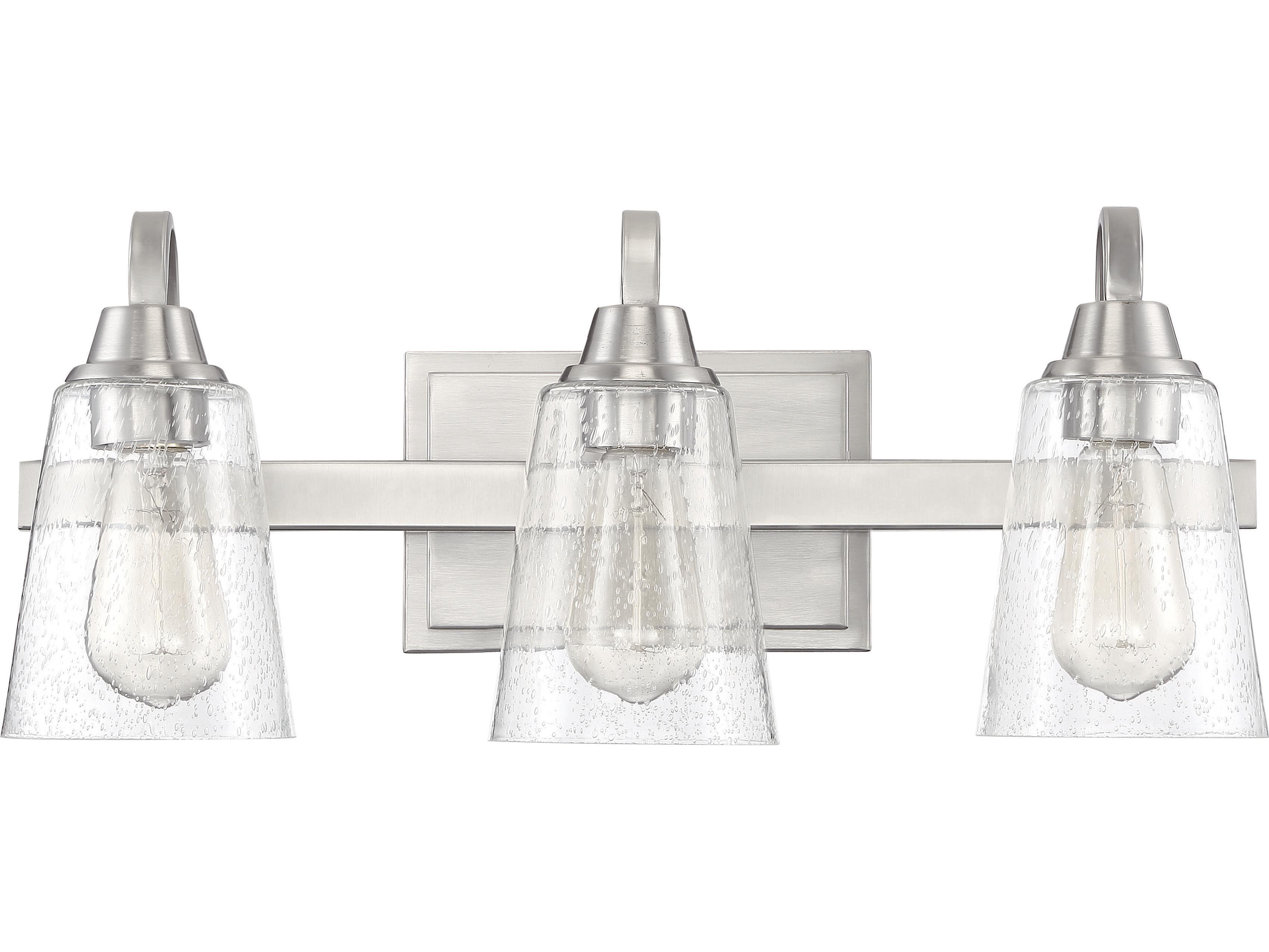 Craftmade Grace 3-Light Brushed Polished Nickel Glass Vanity Light
