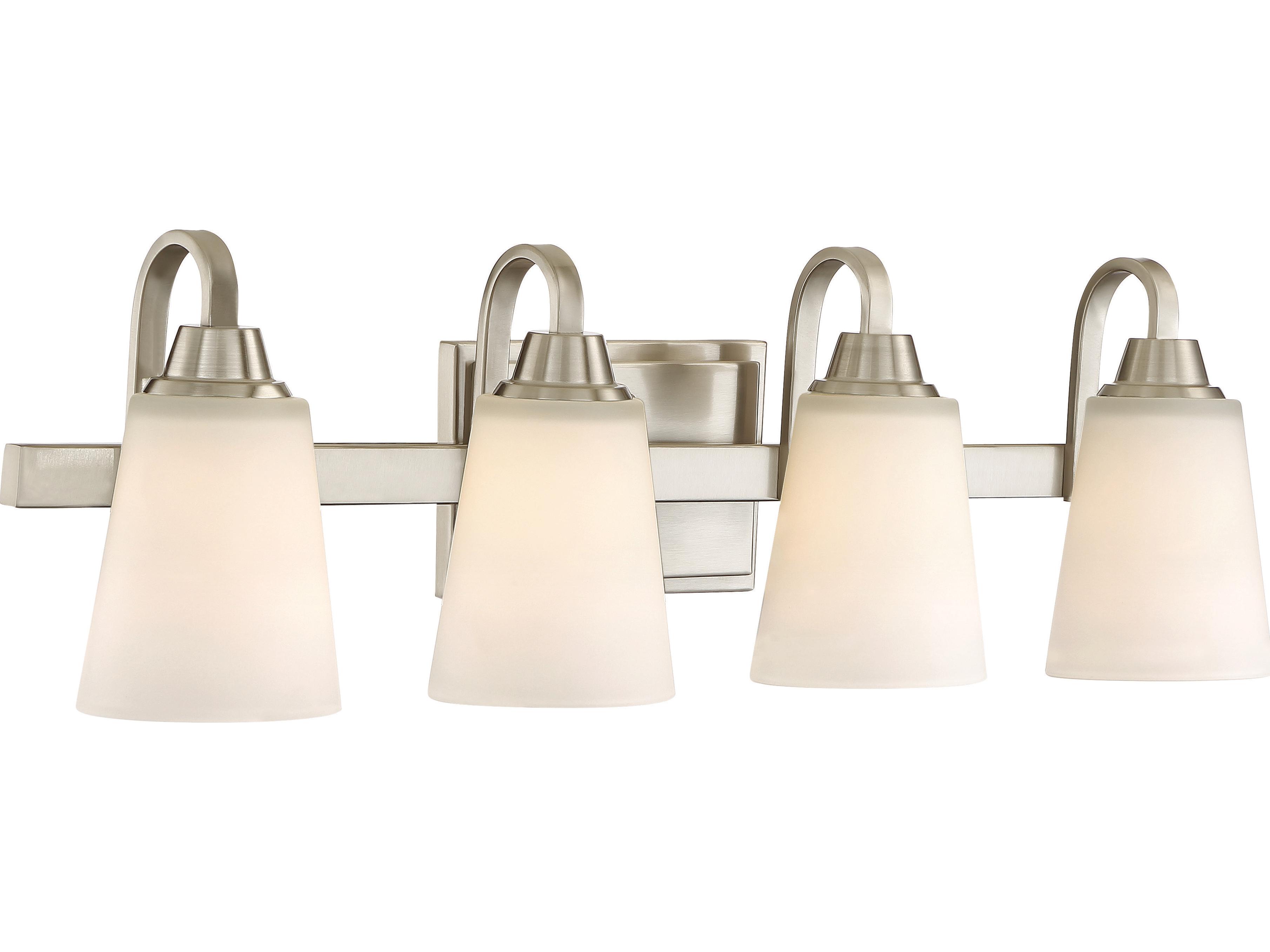 Craftmade Grace 4-Light Brushed Polished Nickel Glass Vanity Light