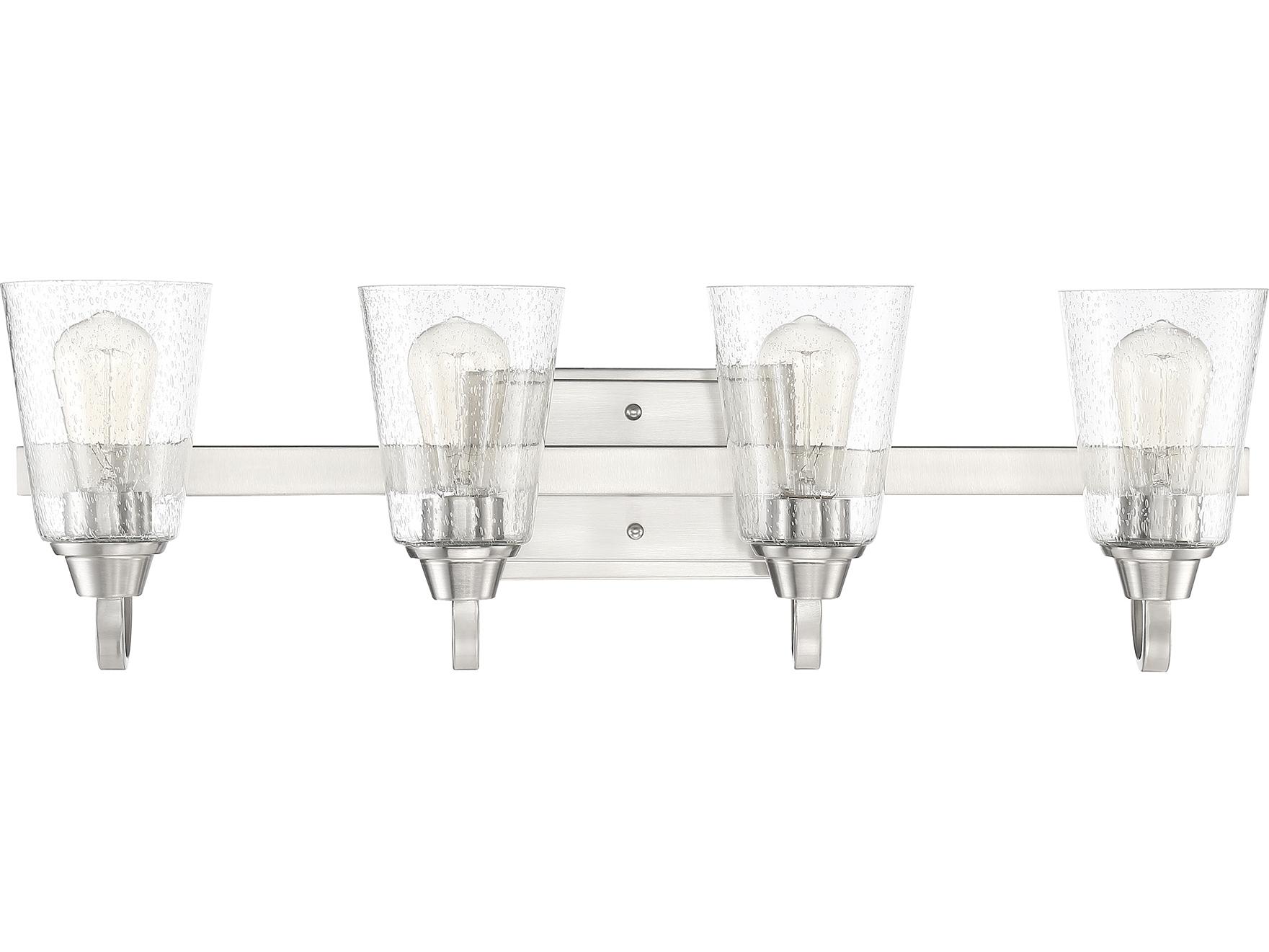 Craftmade Grace 4-Light Brushed Polished Nickel Glass Vanity Light