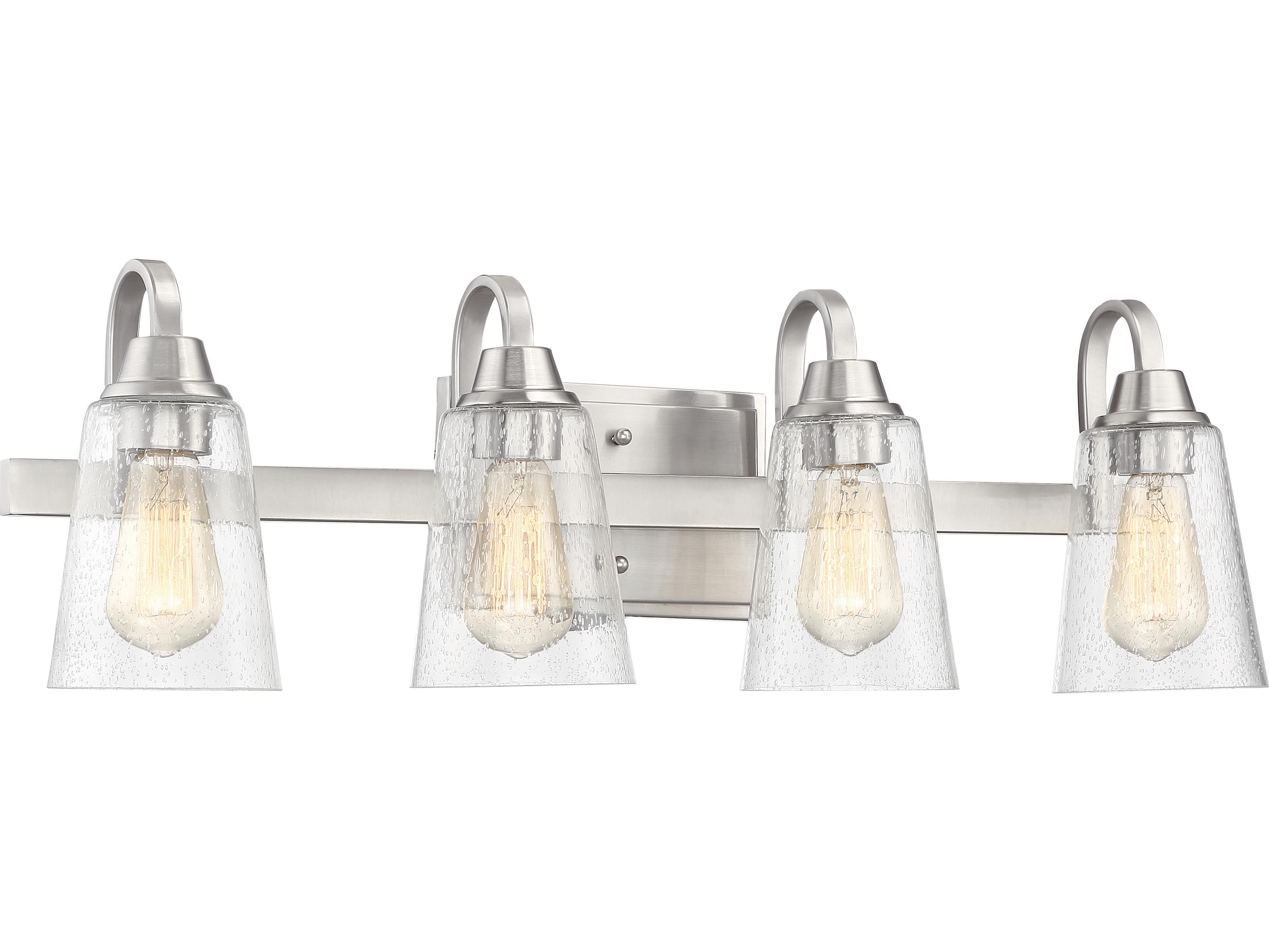 Craftmade Grace 4-Light Brushed Polished Nickel Glass Vanity Light