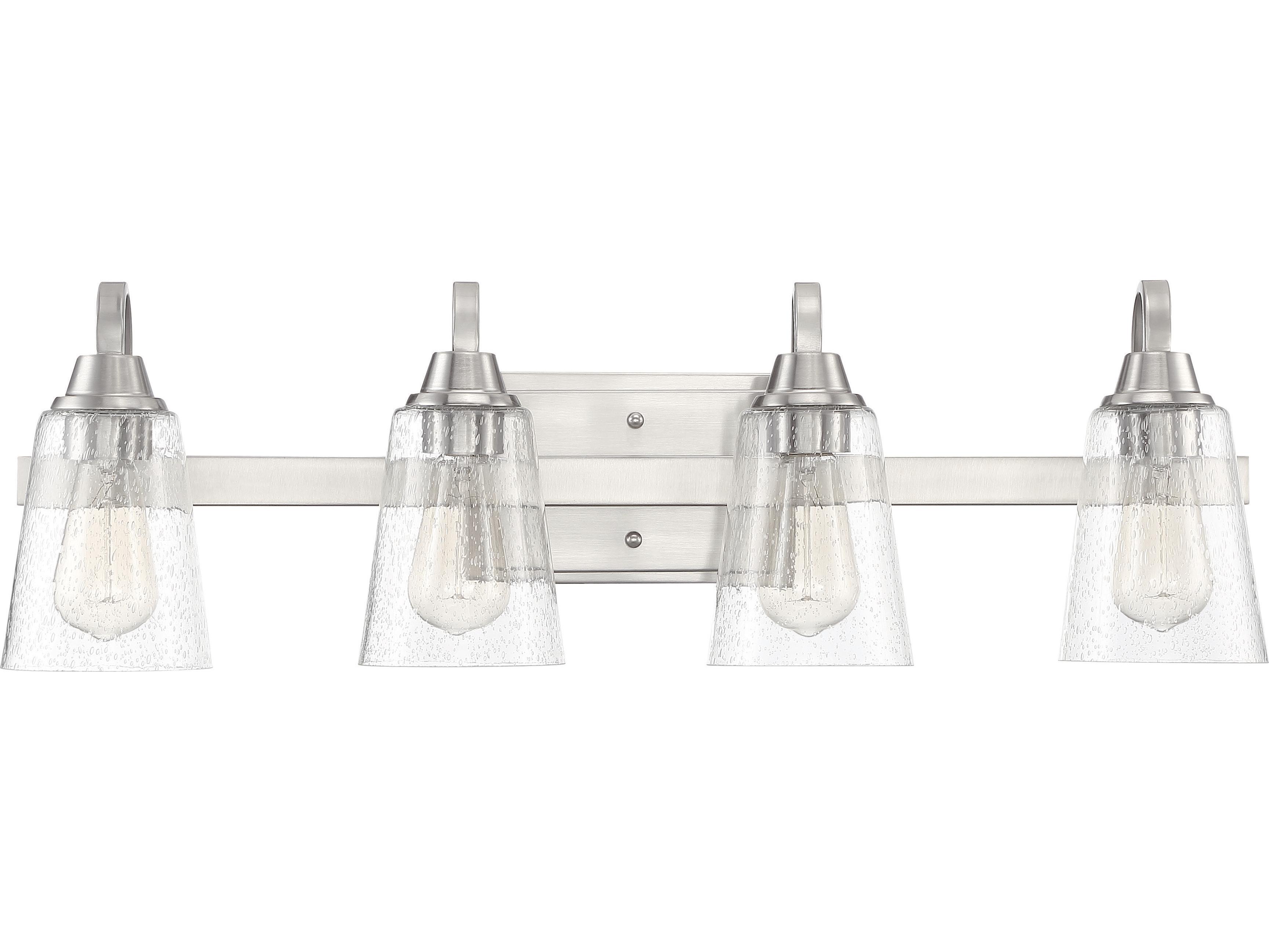 Craftmade Grace 4-Light Brushed Polished Nickel Glass Vanity Light