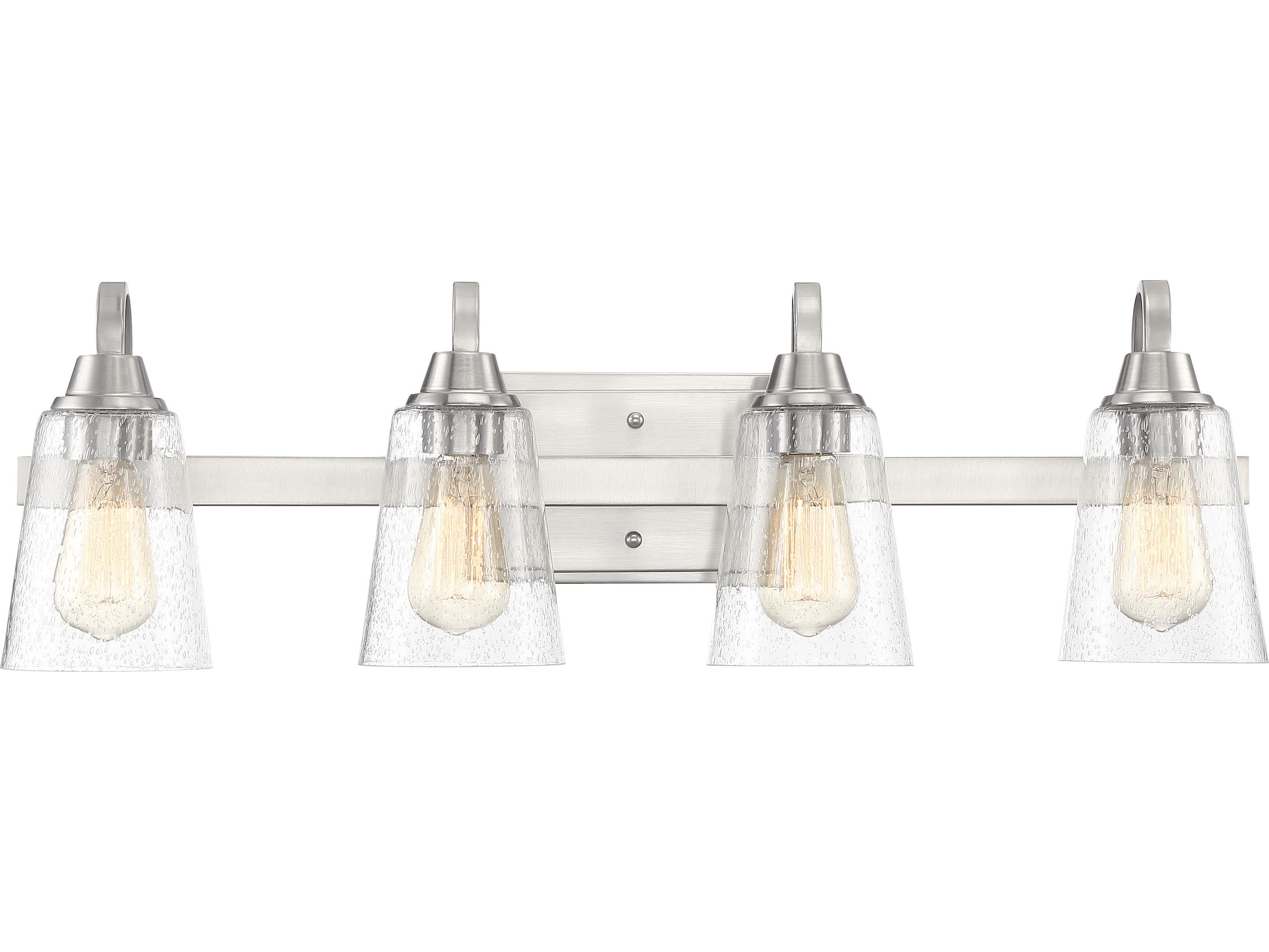 Craftmade Grace 4-Light Brushed Polished Nickel Glass Vanity Light