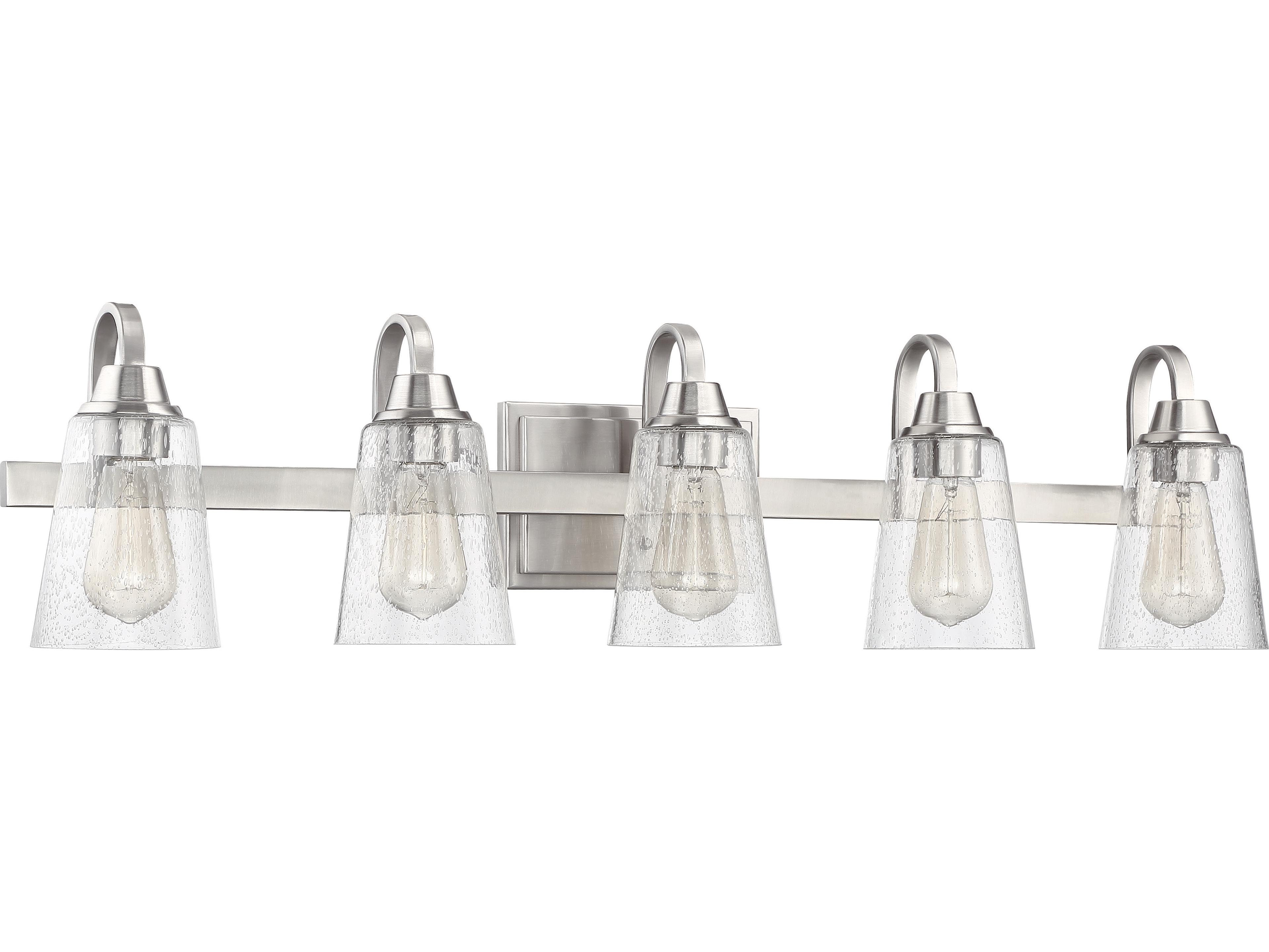 Craftmade Grace 5-Light Brushed Polished Nickel Glass Vanity Light