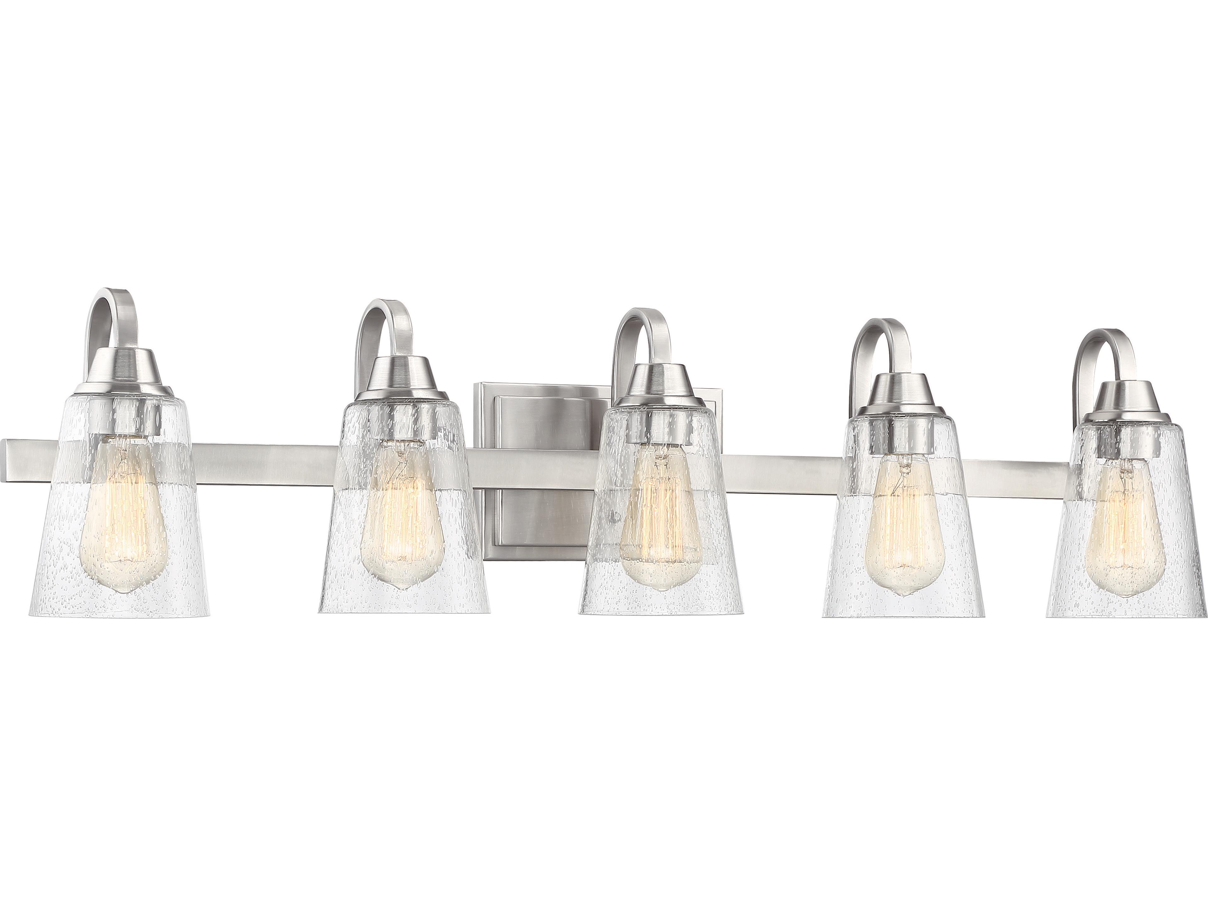 Craftmade Grace 5-Light Brushed Polished Nickel Glass Vanity Light