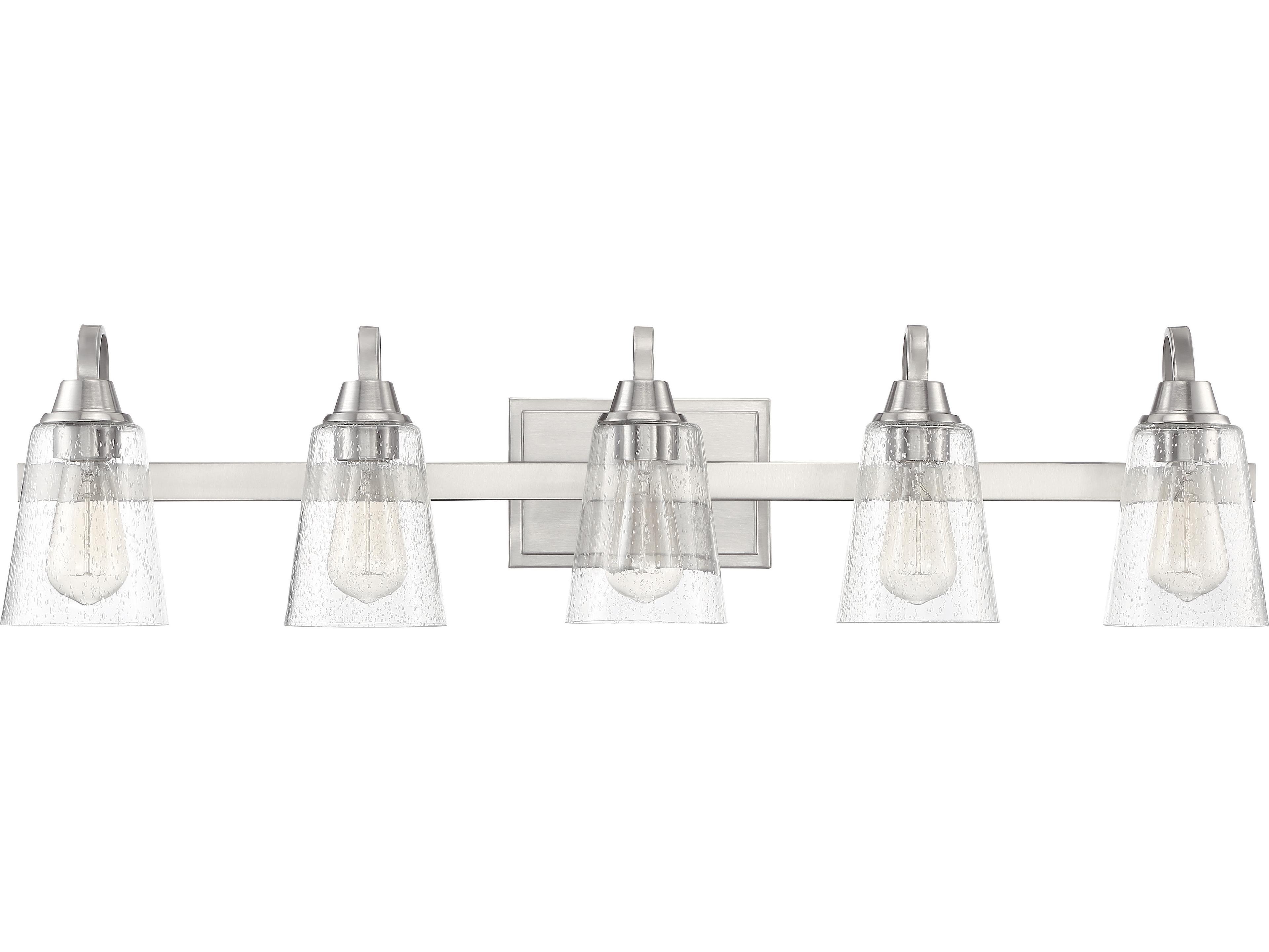 Craftmade Grace 5-Light Brushed Polished Nickel Glass Vanity Light