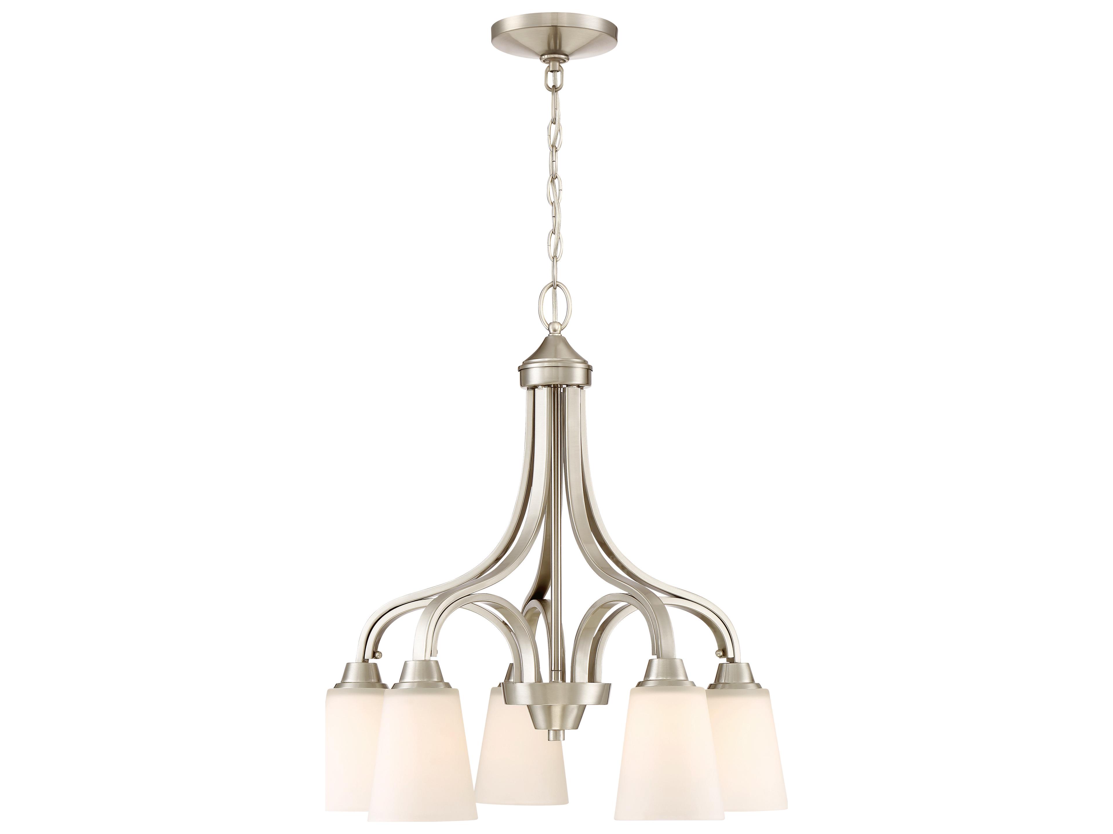Craftmade Grace 5-Light Brushed Polished Nickel Glass Bell Chandelier
