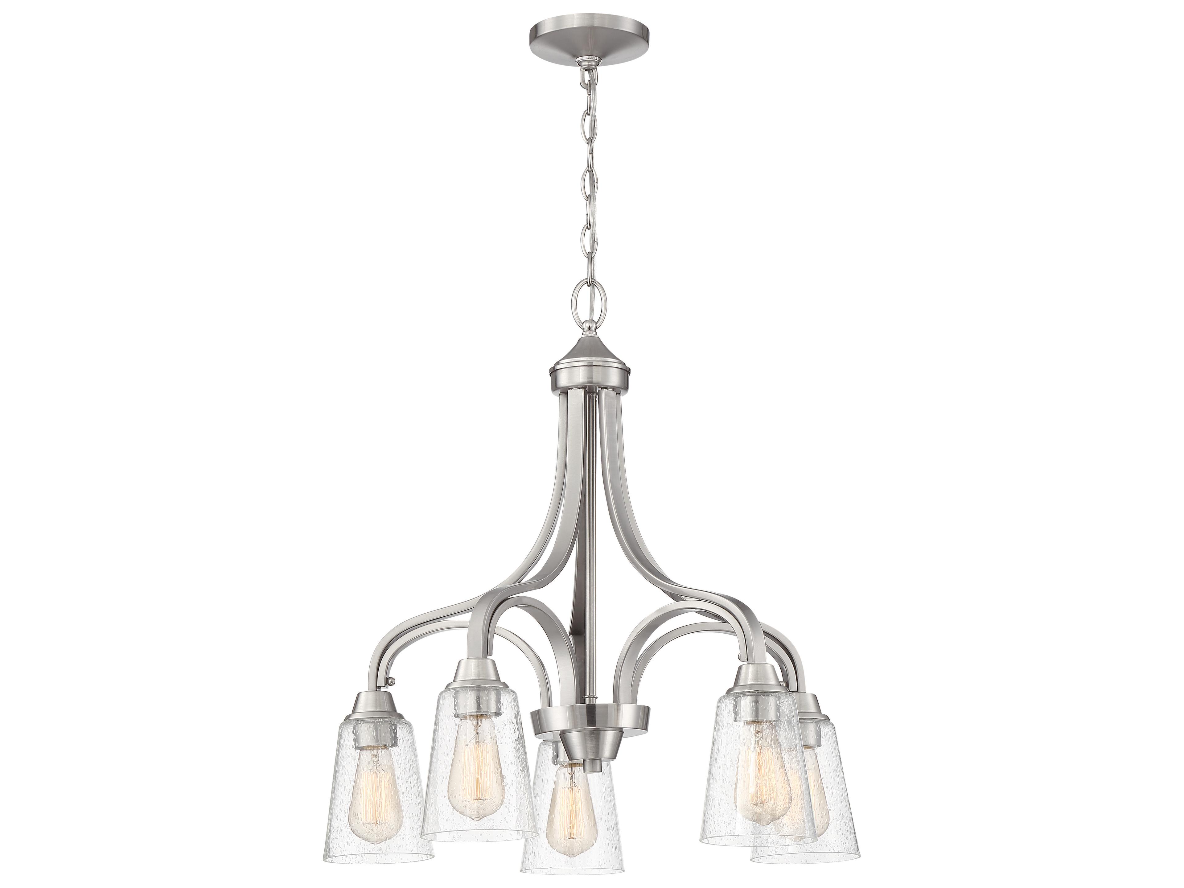 Craftmade Grace 5-Light Brushed Polished Nickel Glass Bell Chandelier