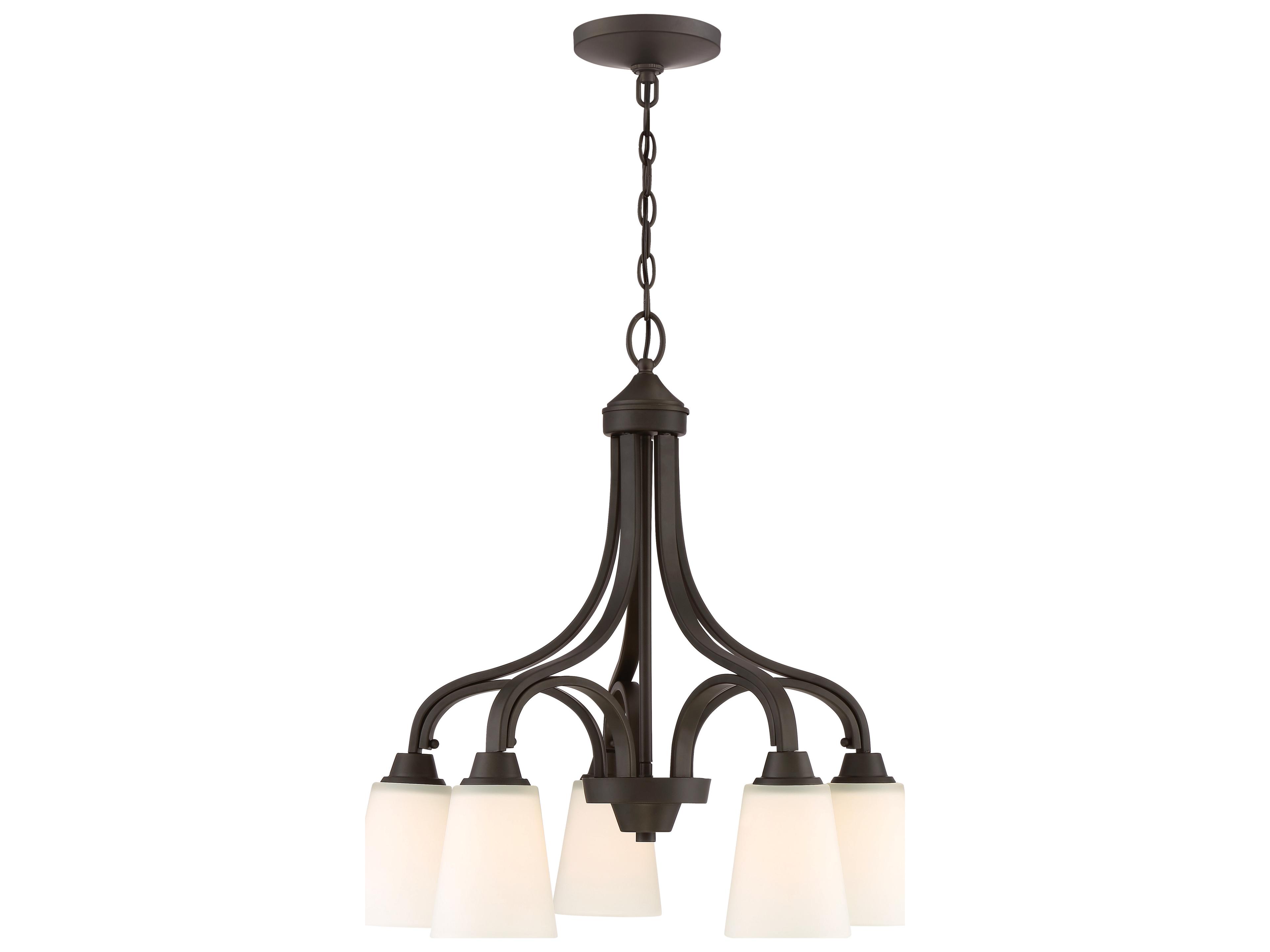 Craftmade Grace 5-Light Espresso Bronze Glass Bell Chandelier