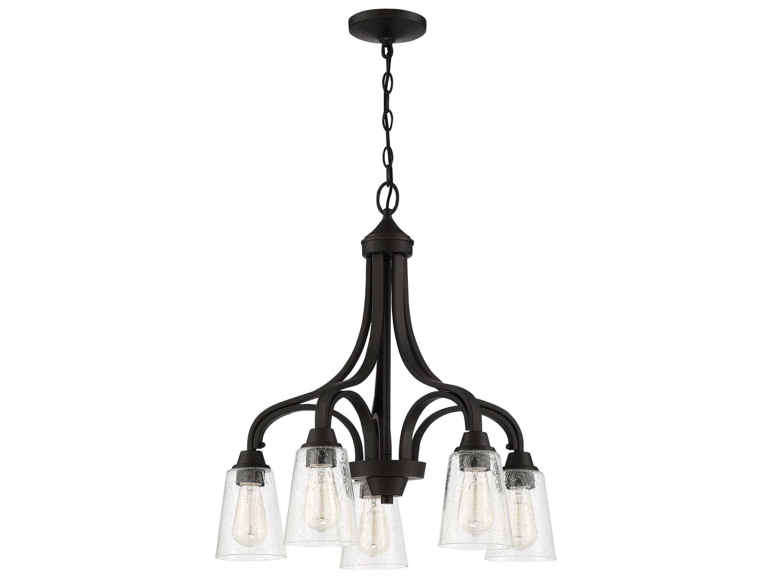 Craftmade Grace 5-Light Espresso Black Glass Bell Chandelier