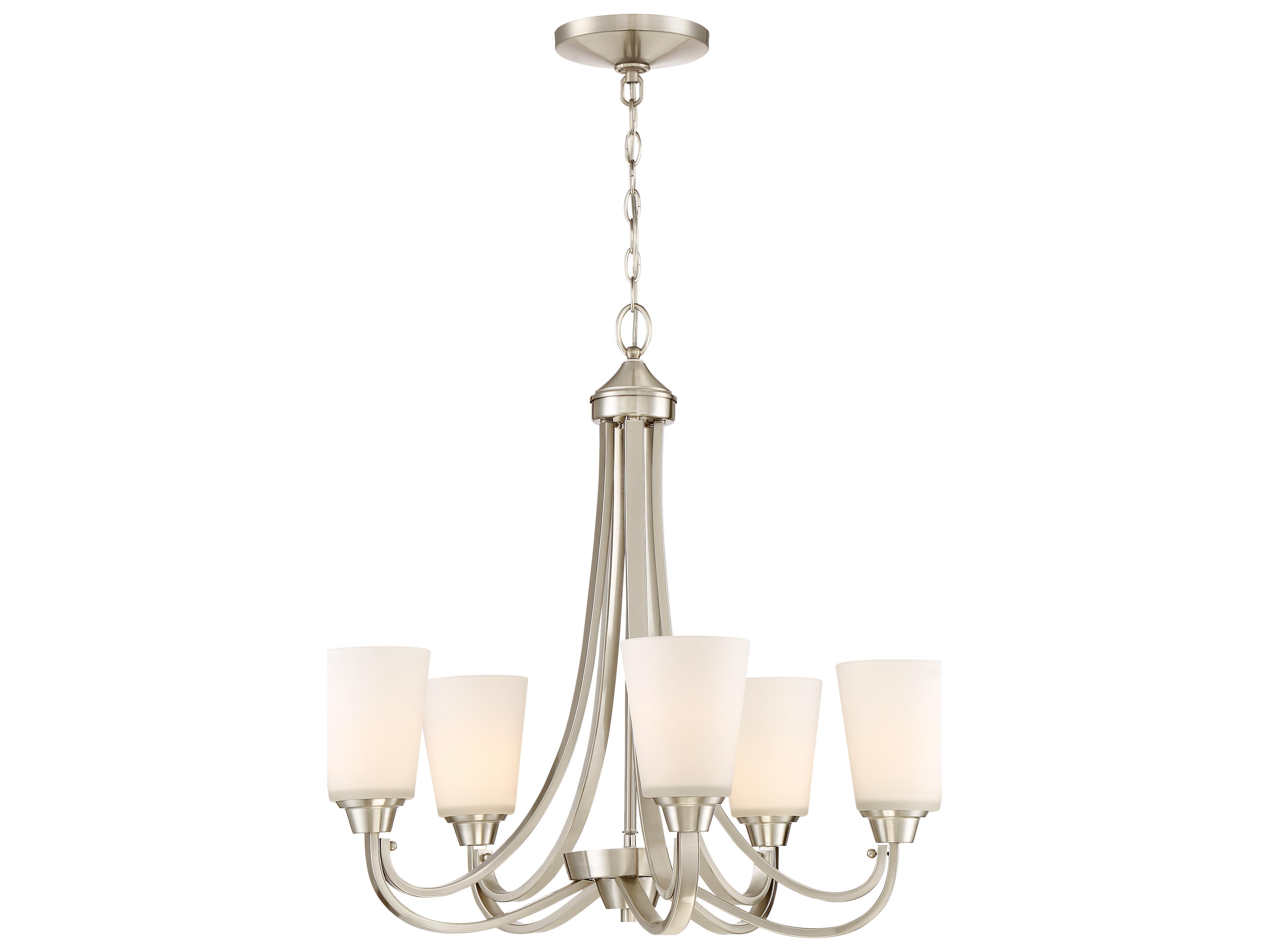 Craftmade Grace 5-Light Brushed Polished Nickel Glass Bell Chandelier