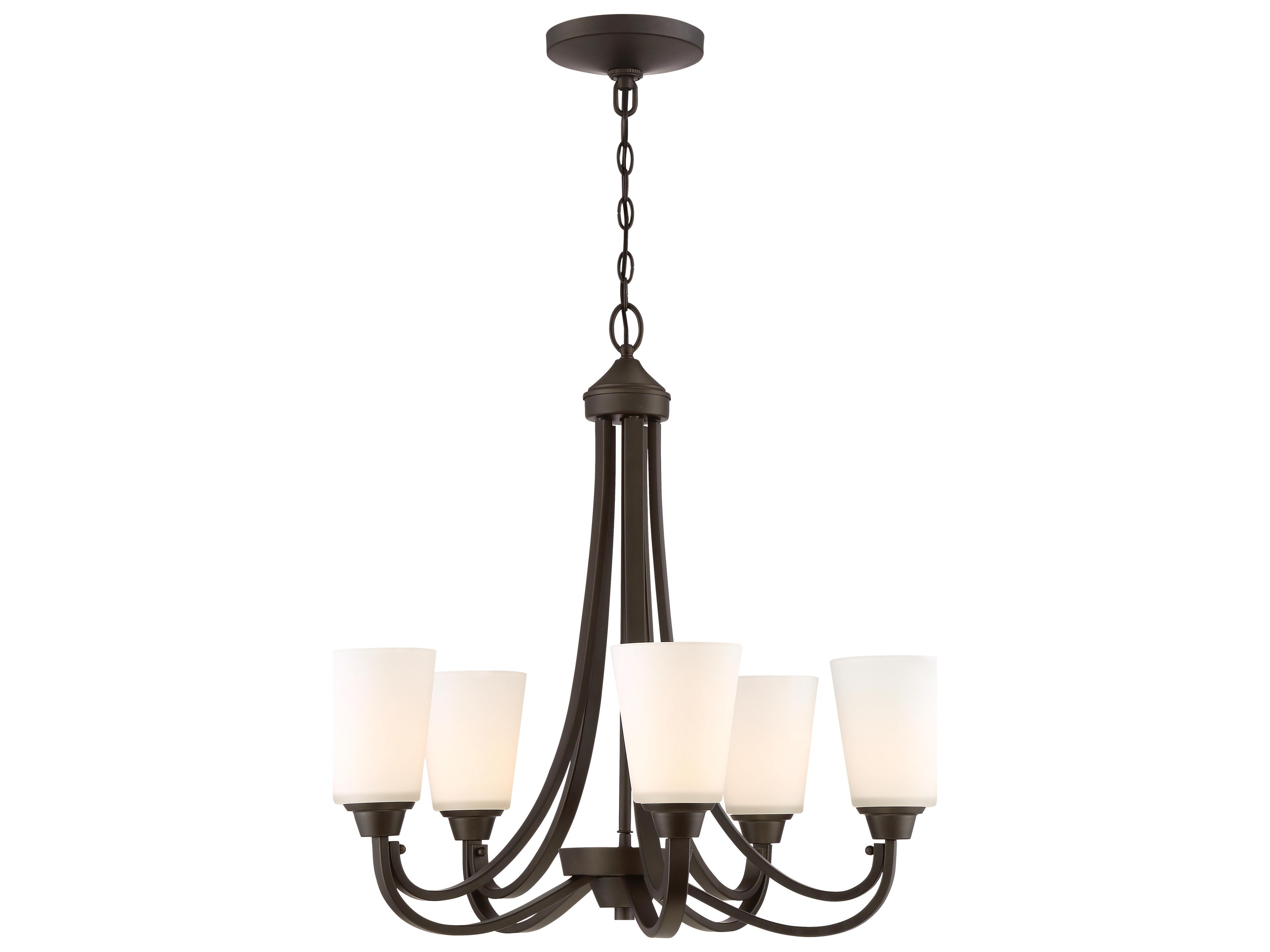 Craftmade Grace 5-Light Espresso Bronze Glass Bell Chandelier
