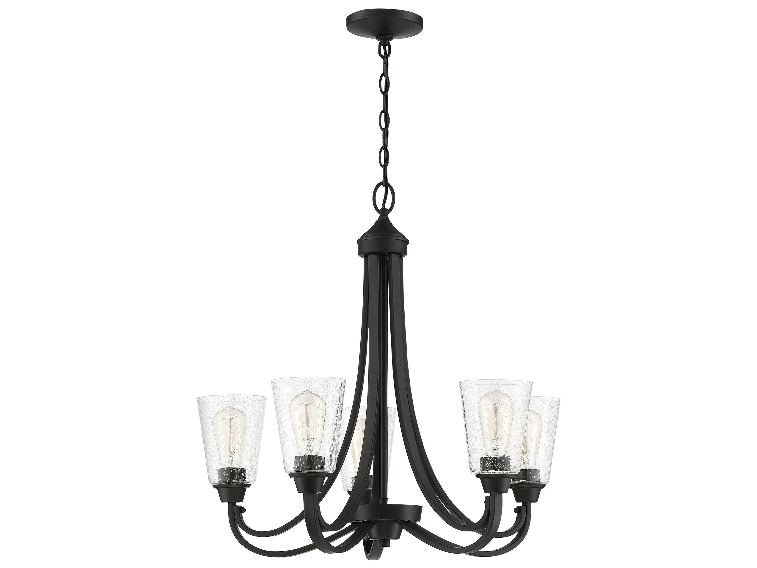 Craftmade Grace 5-Light Espresso Bronze Glass Bell Chandelier