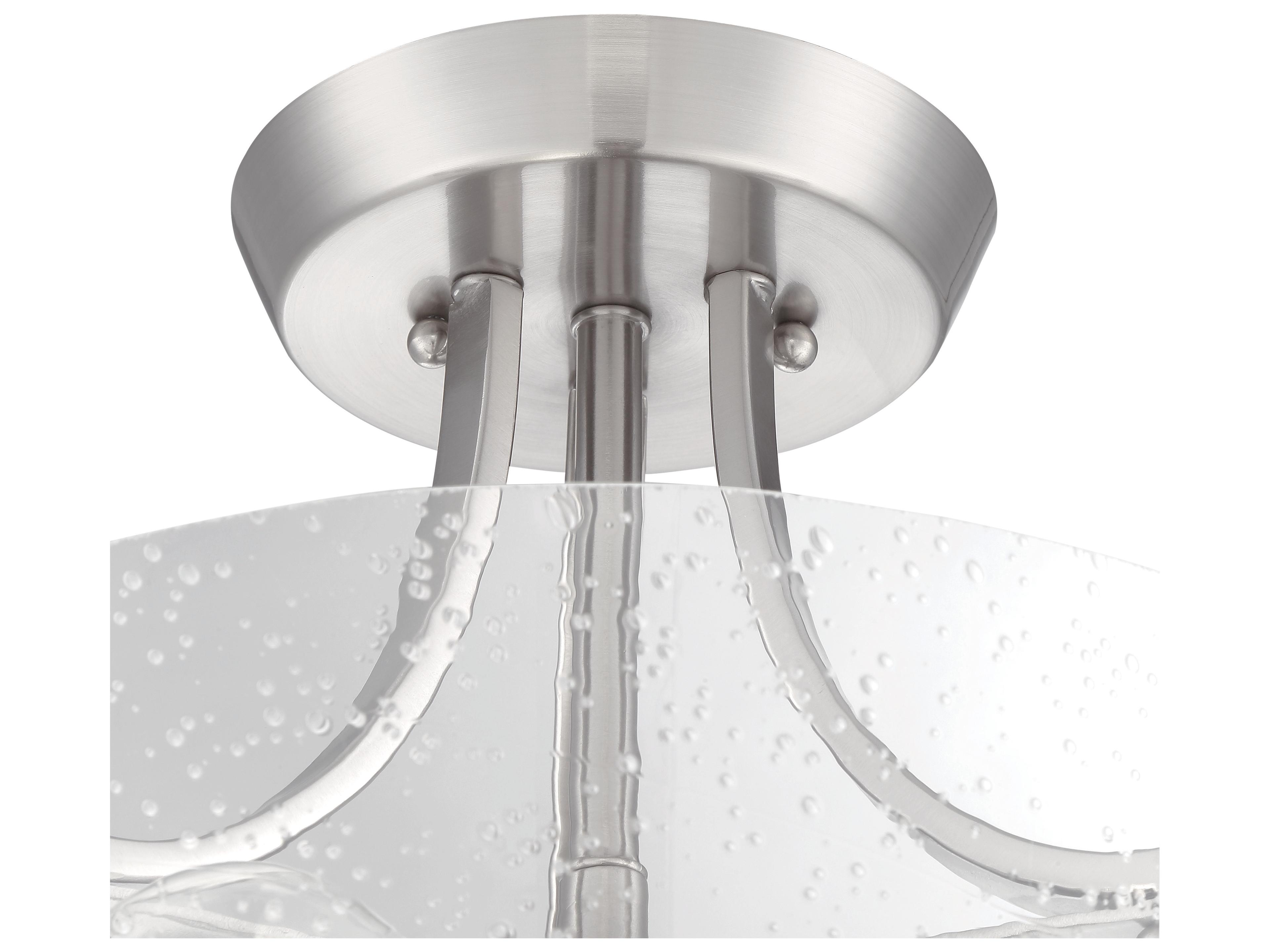 Craftmade Grace 2-Light Brushed Polished Nickel Glass Semi Flush Mount