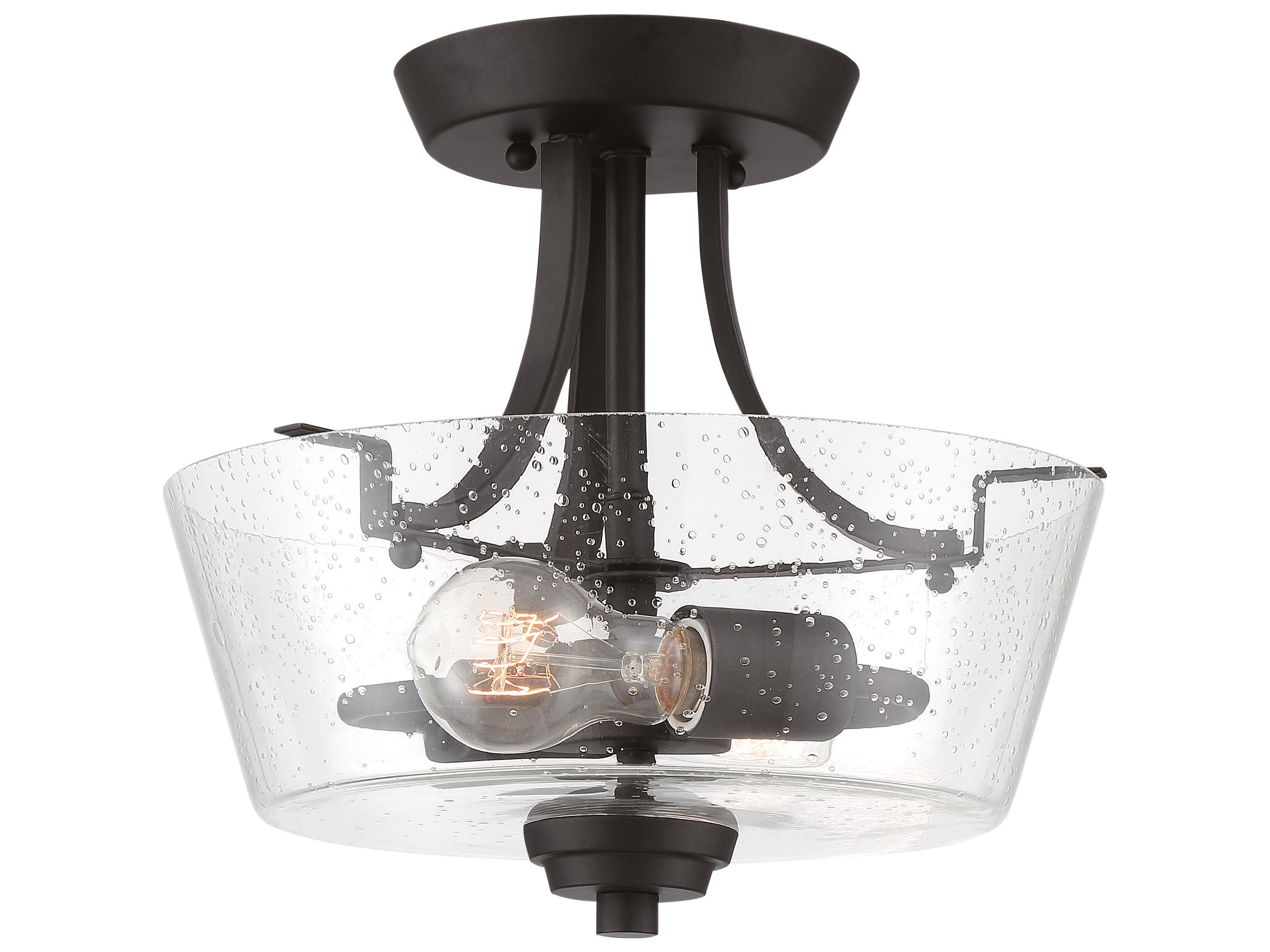 Craftmade Grace 2-Light Espresso Bronze Glass Semi Flush Mount