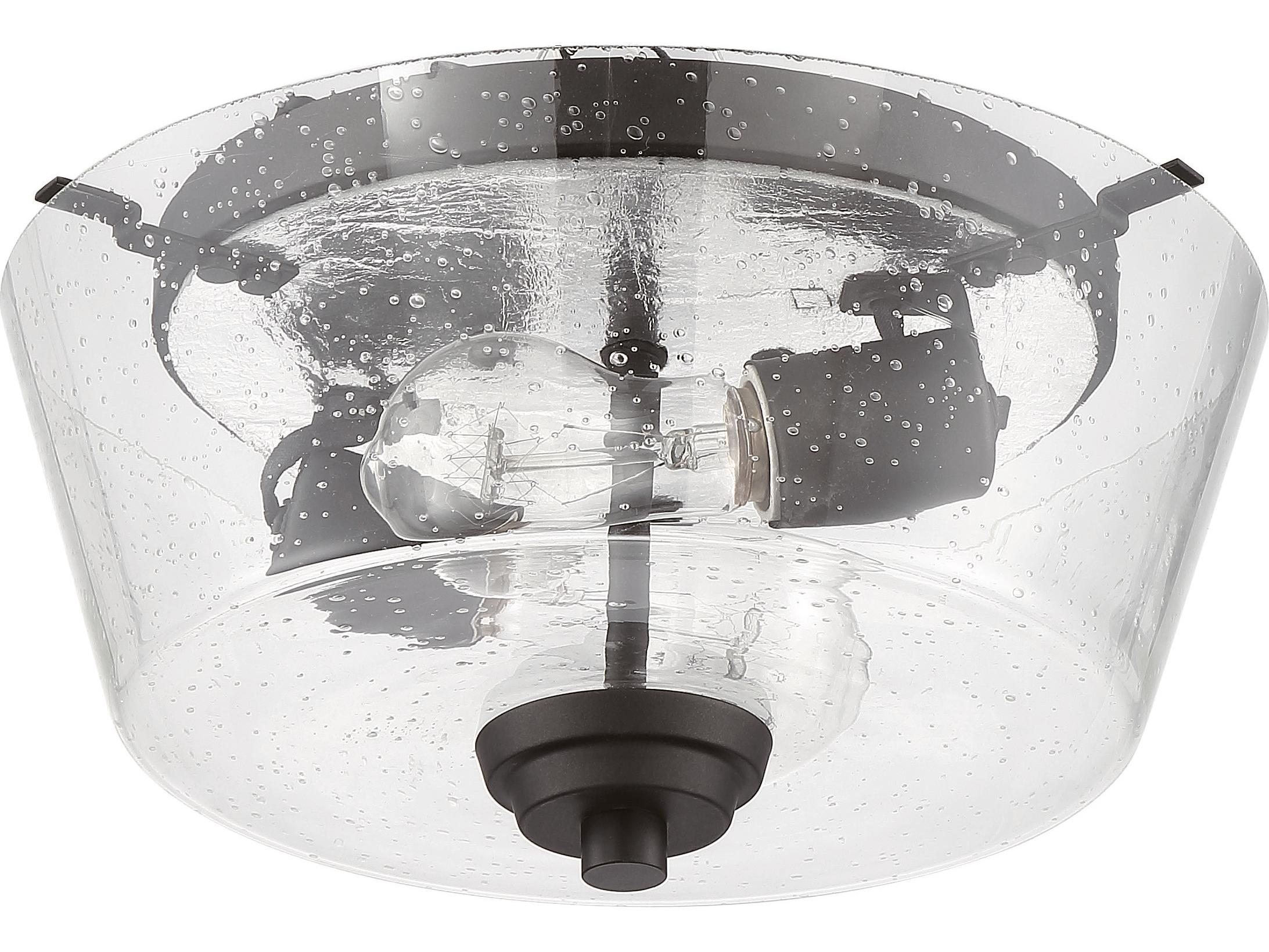 Craftmade Grace 2-Light Espresso Bronze Glass Flush Mount