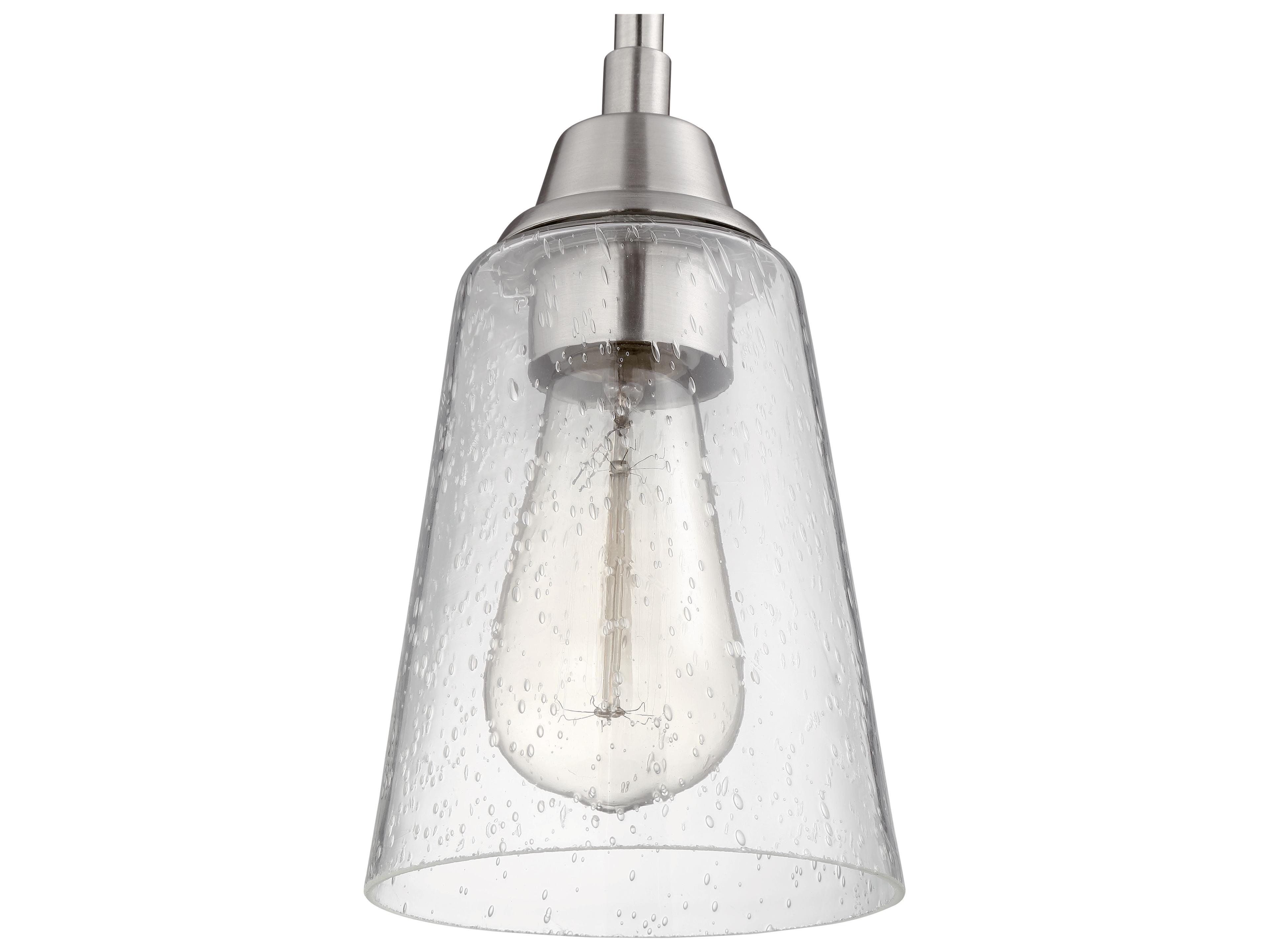 Craftmade Grace 1-Light Brushed Polished Nickel Glass Bell Mini Pendant