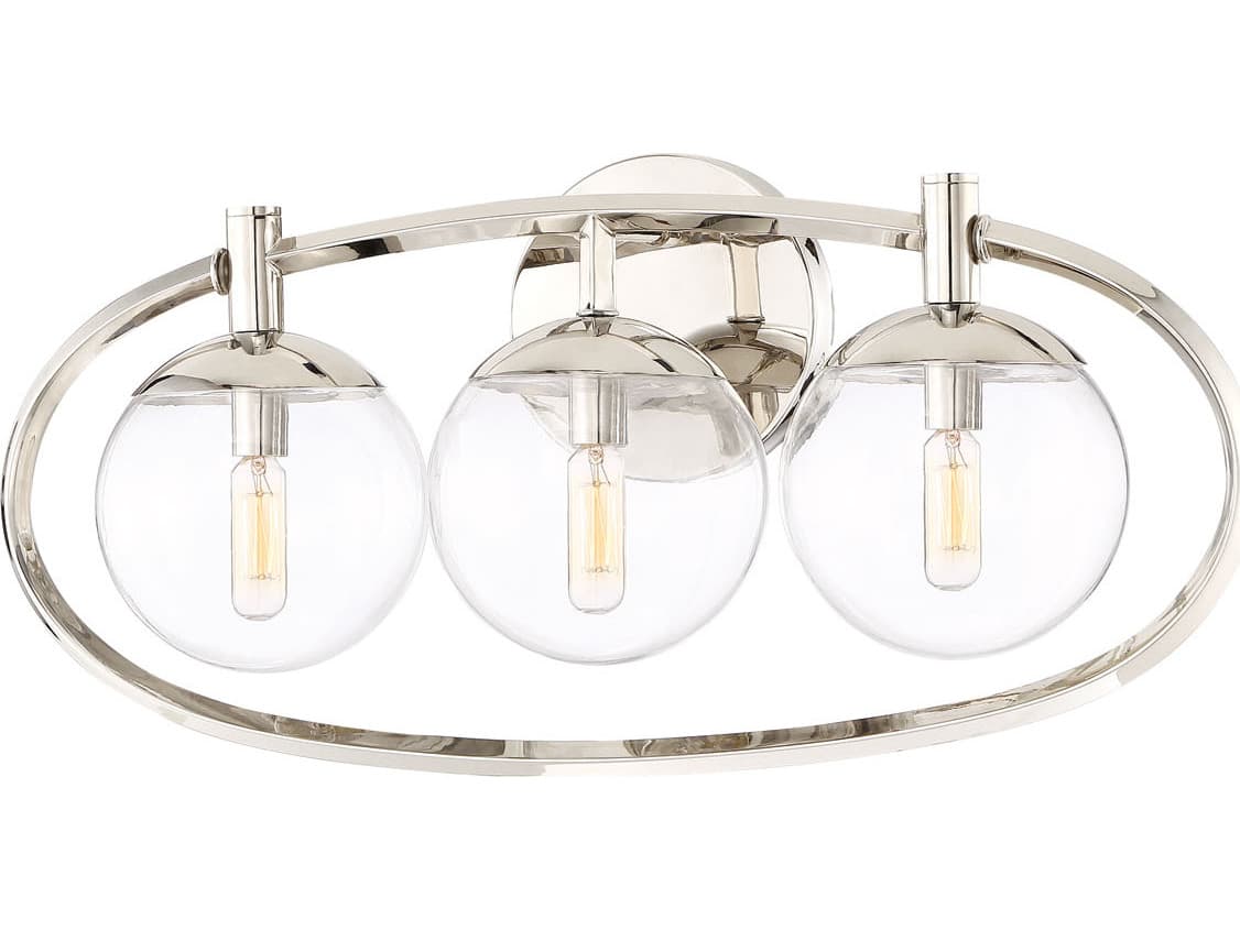 Craftmade Piltz 3-Light Polished Nickel Glass Vanity Light