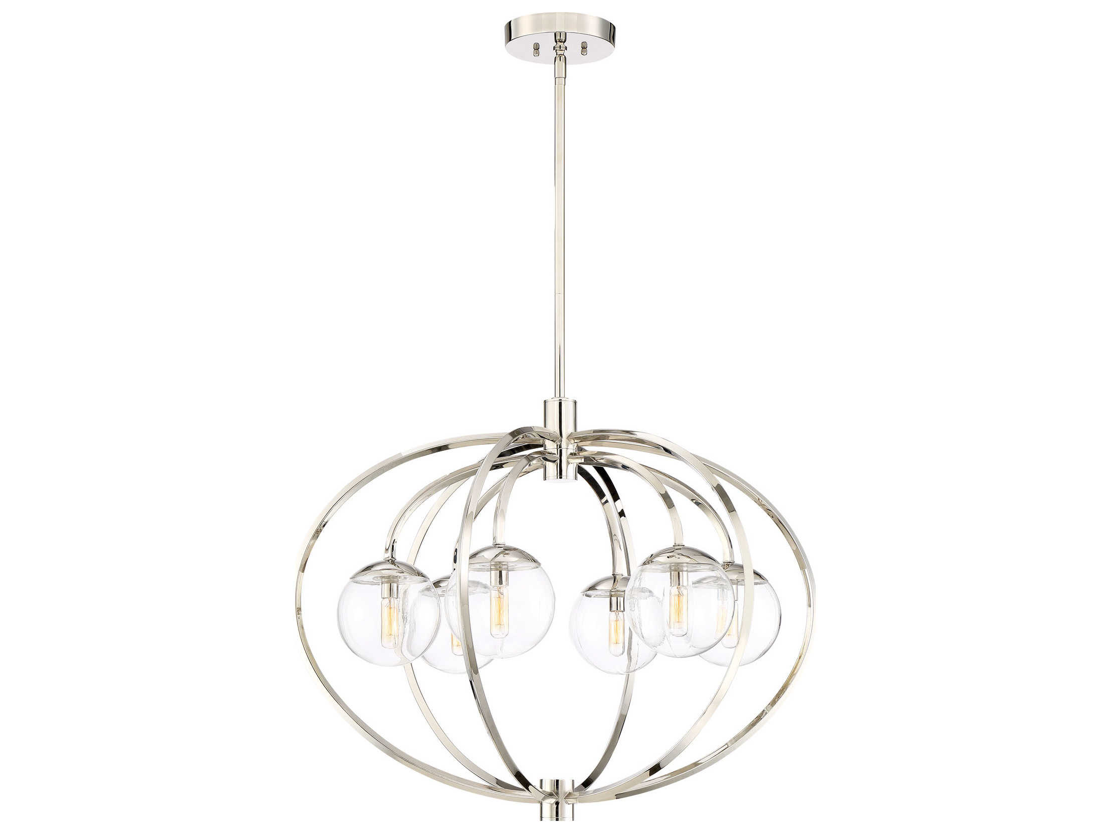 Craftmade Piltz 6-Light Polished Nickel Glass Globe Round Chandelier