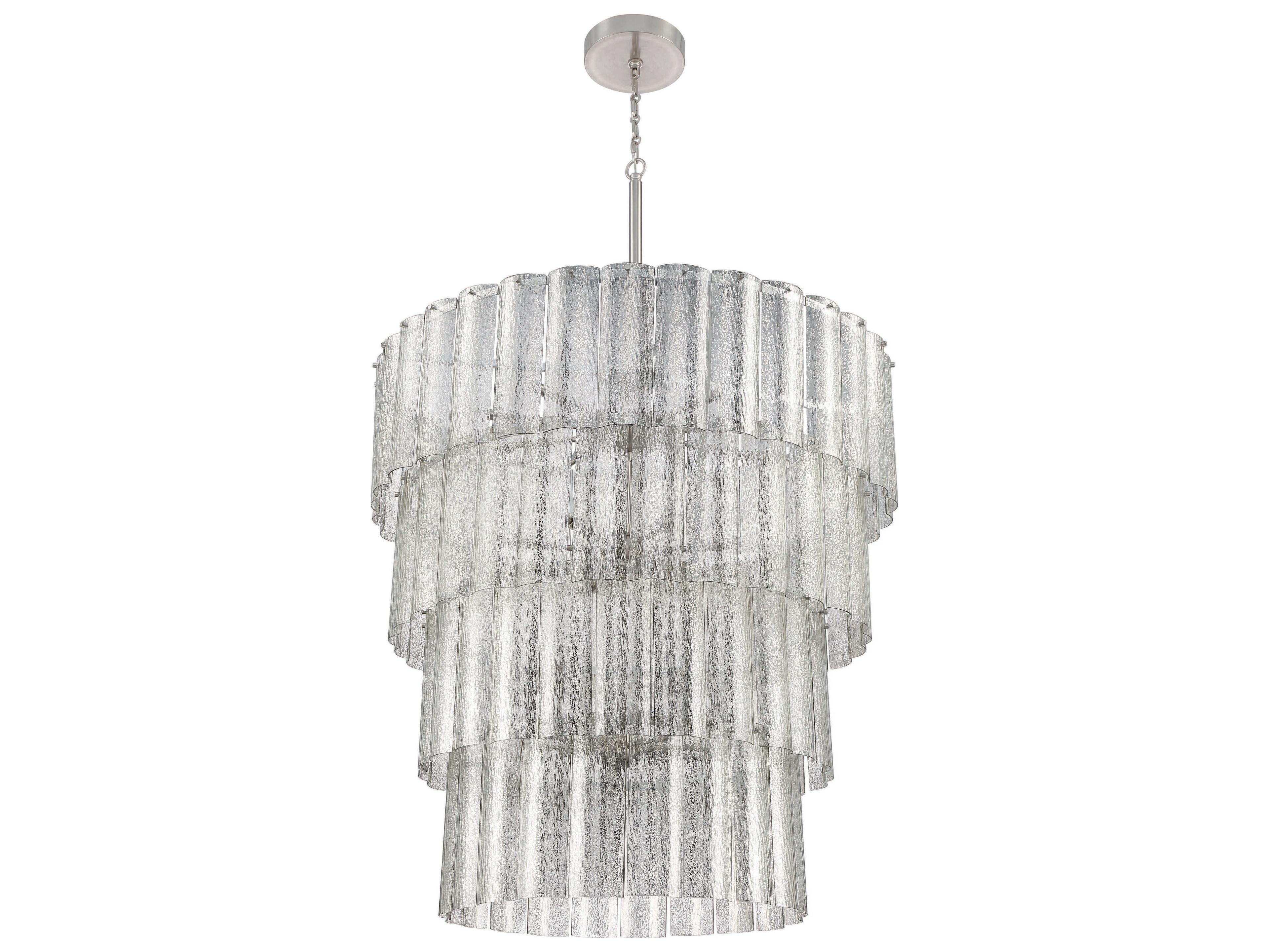 Craftmade Museo 28-Light Brushed Polished Nickel Glass Tiered Chandelier