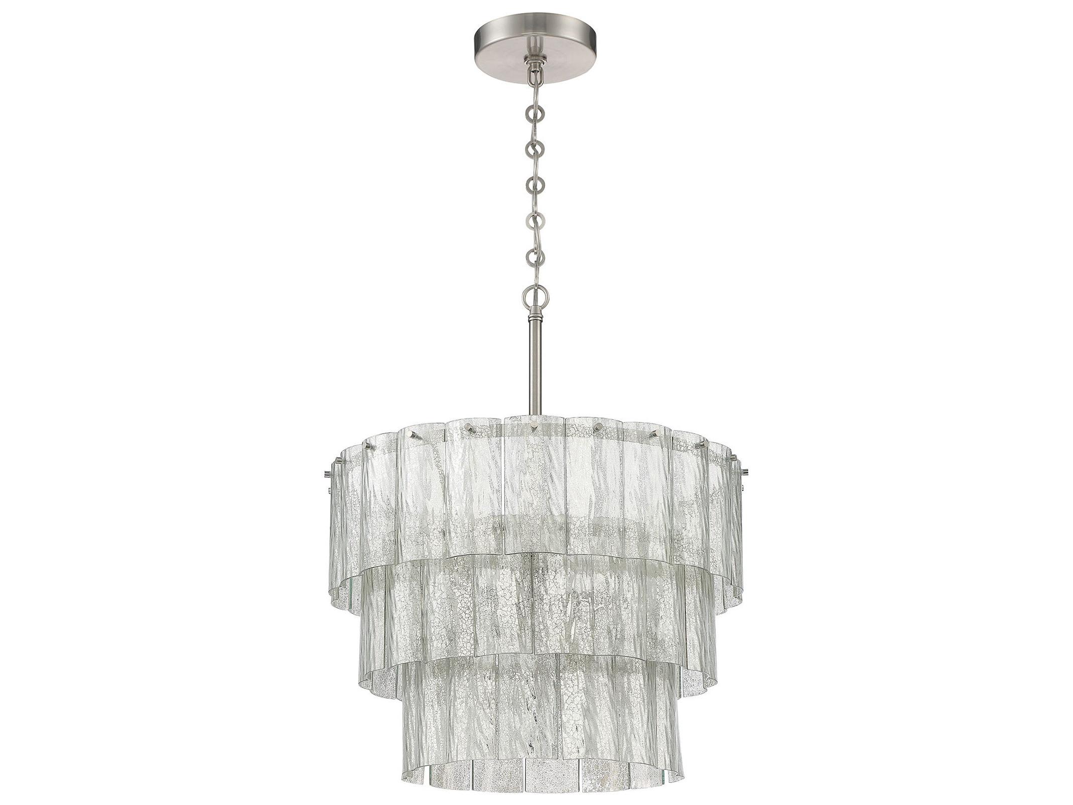 Craftmade Museo 9-Light Brushed Polished Nickel Glass Tiered Pendant
