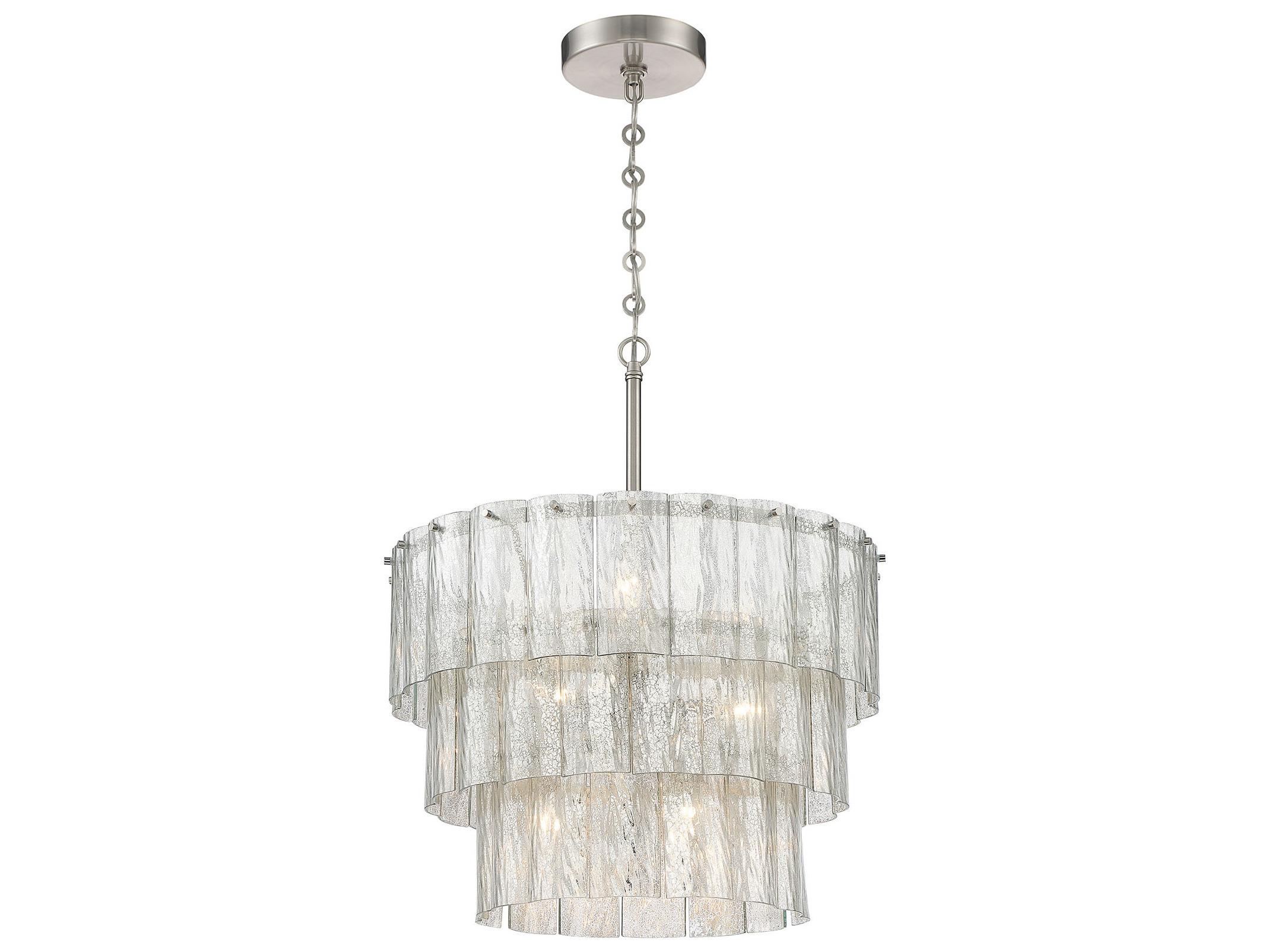 Craftmade Museo 9-Light Brushed Polished Nickel Glass Tiered Pendant