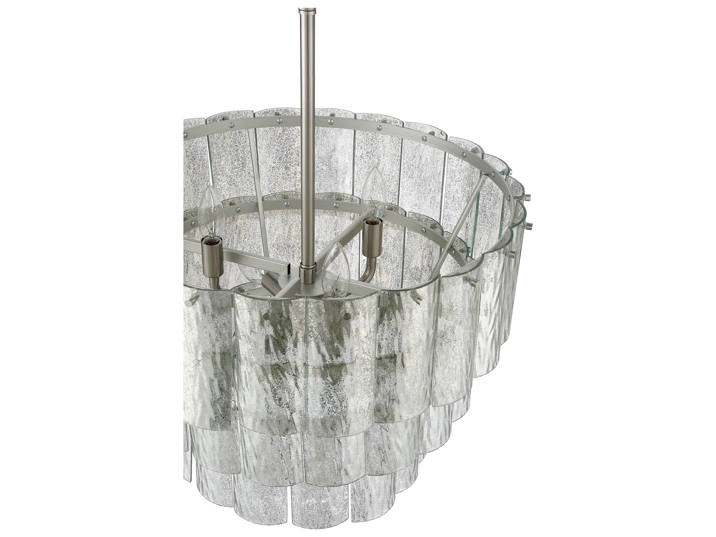 Craftmade Museo 9-Light Brushed Polished Nickel Glass Tiered Pendant