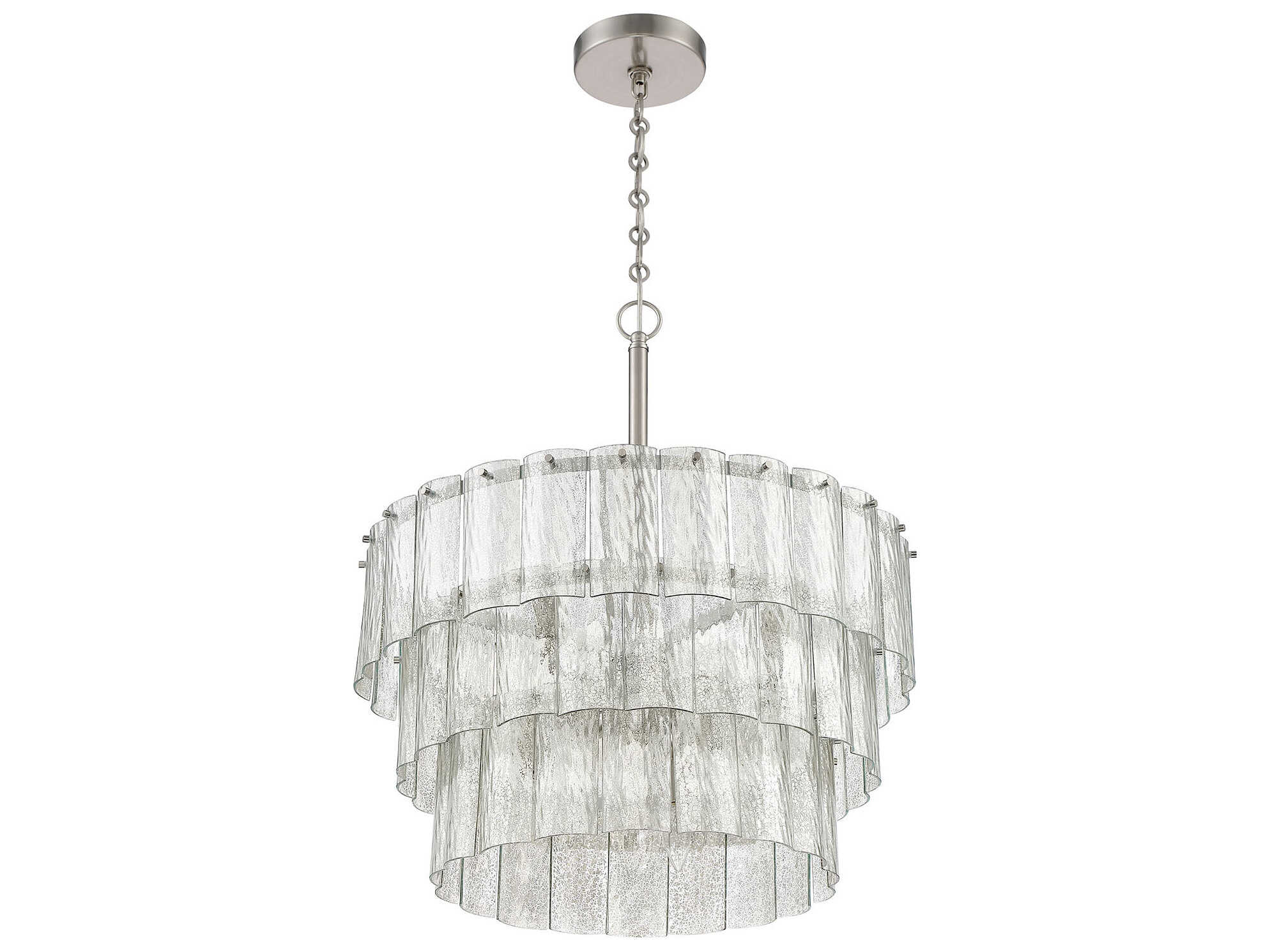 Craftmade Museo 9-Light Brushed Polished Nickel Glass Drum Pendant