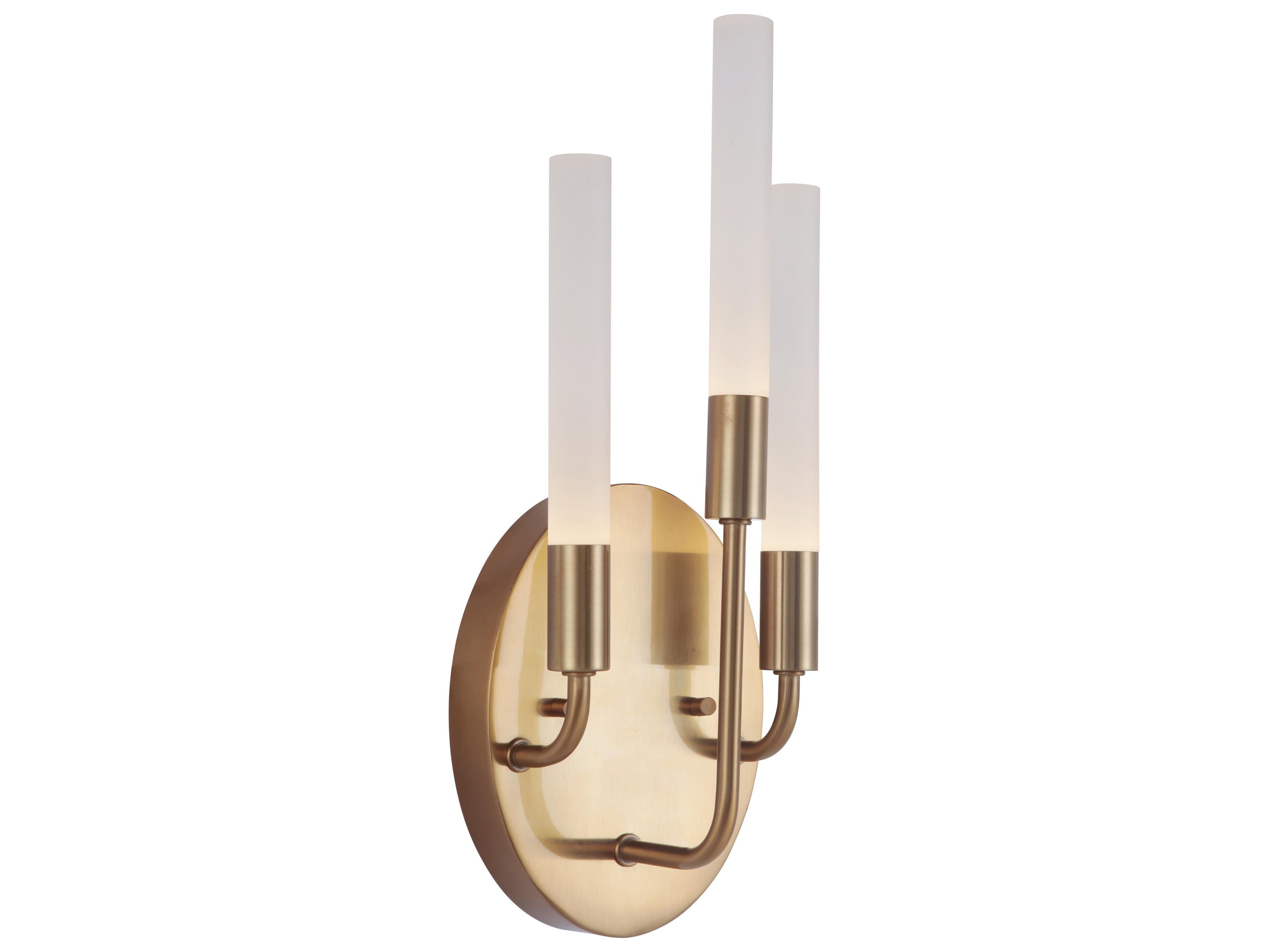Craftmade Valdi 3-Light Satin Brass Glass LED Wall Sconce