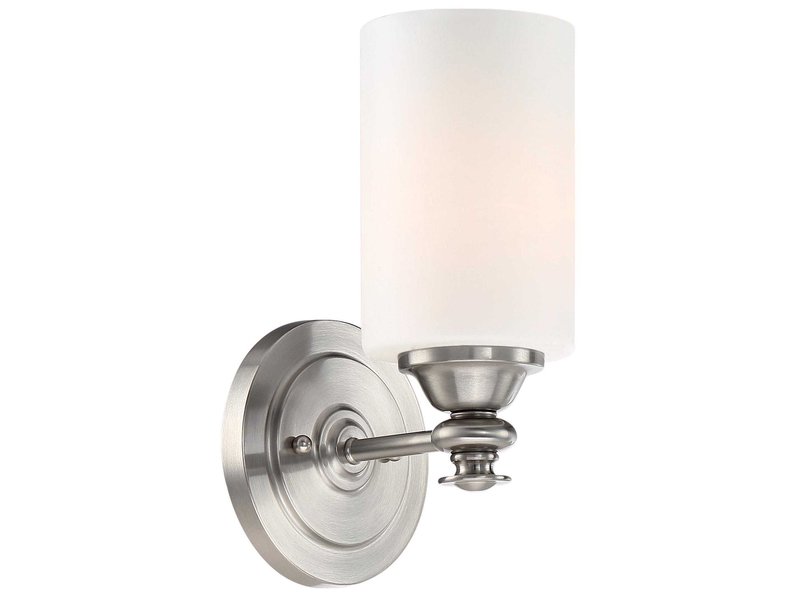 Craftmade Dardyn 1-Light Brushed Polished Nickel Glass Vanity Light
