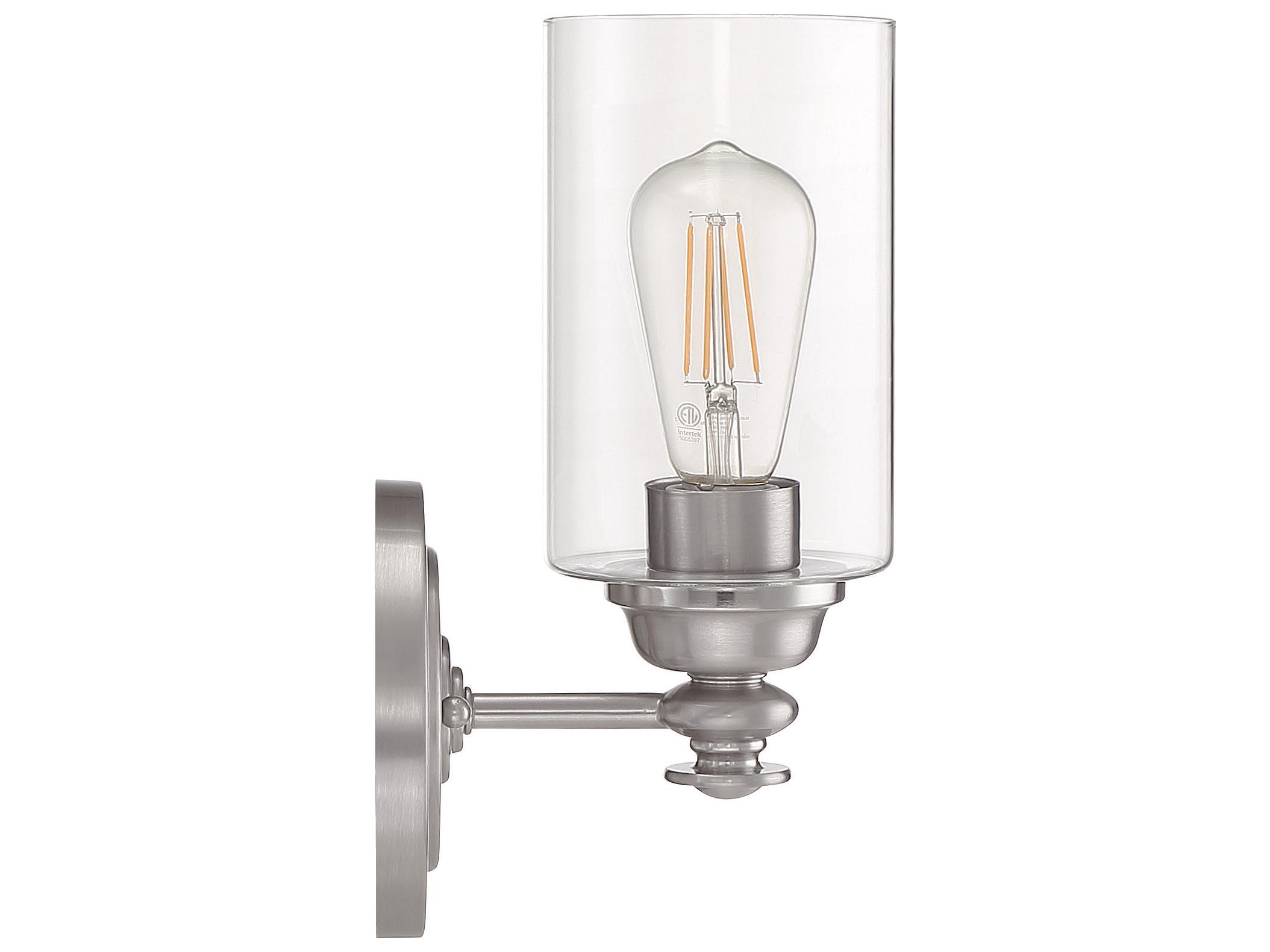 Craftmade Dardyn 1-Light Brushed Polished Nickel Glass Vanity Light