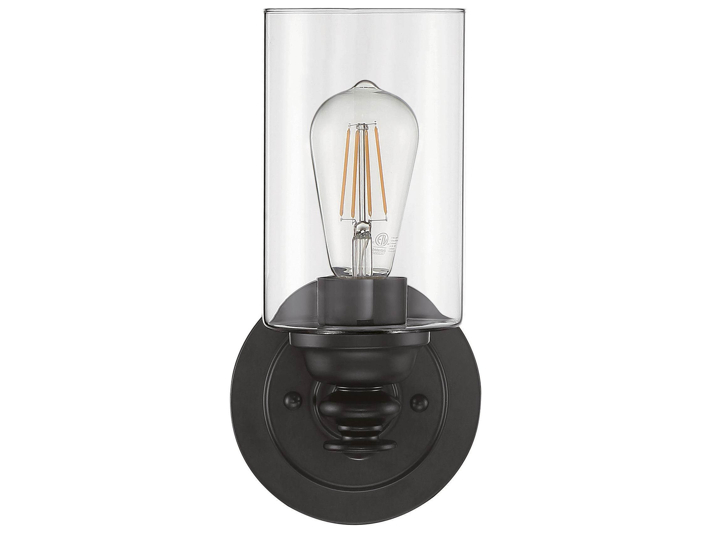 Craftmade Dardyn 1-Light Flat Black Glass Vanity Light