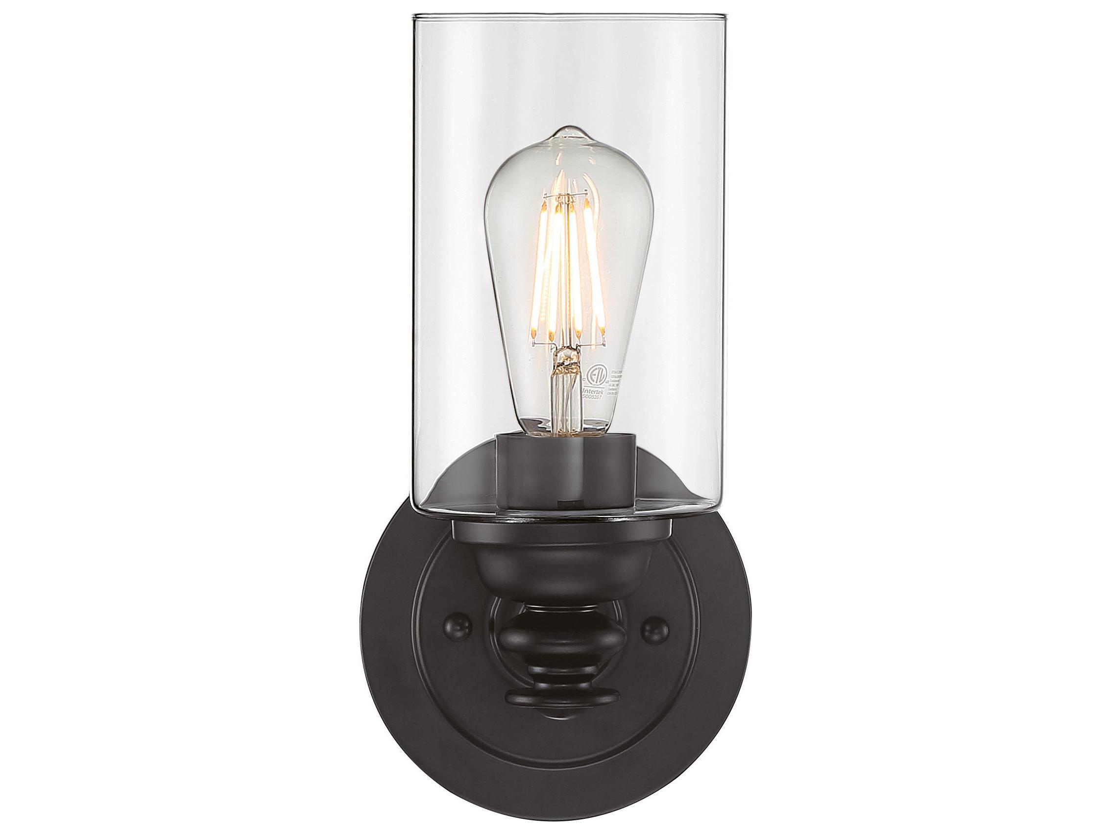 Craftmade Dardyn 1-Light Flat Black Glass Vanity Light