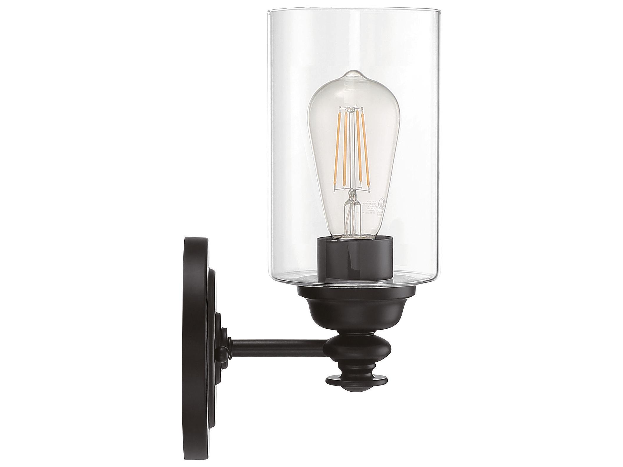 Craftmade Dardyn 1-Light Flat Black Glass Vanity Light