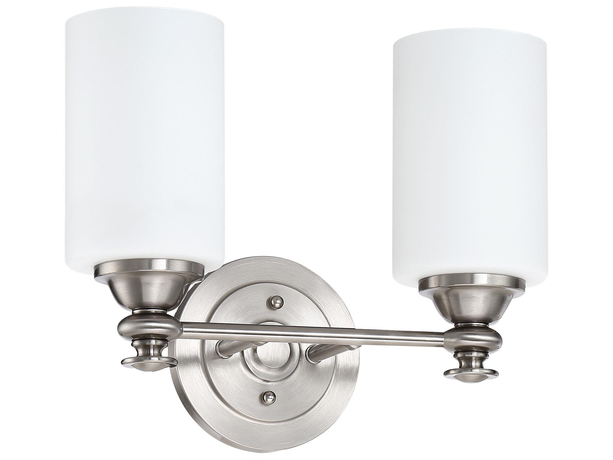Craftmade Dardyn 2-Light Brushed Polished Nickel Glass Vanity Light