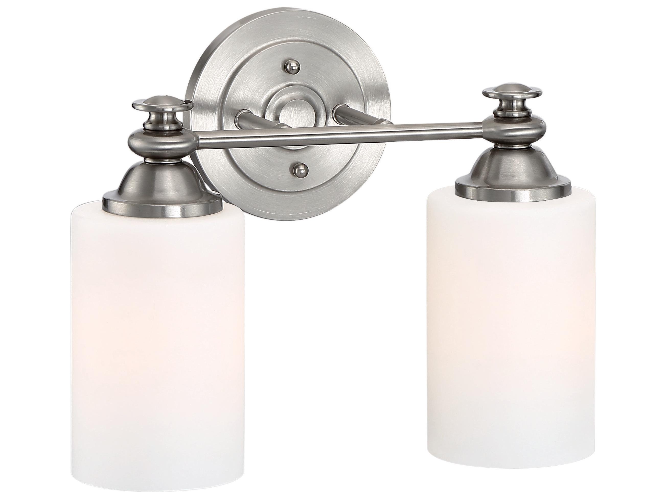 Craftmade Dardyn 2-Light Brushed Polished Nickel Glass Vanity Light